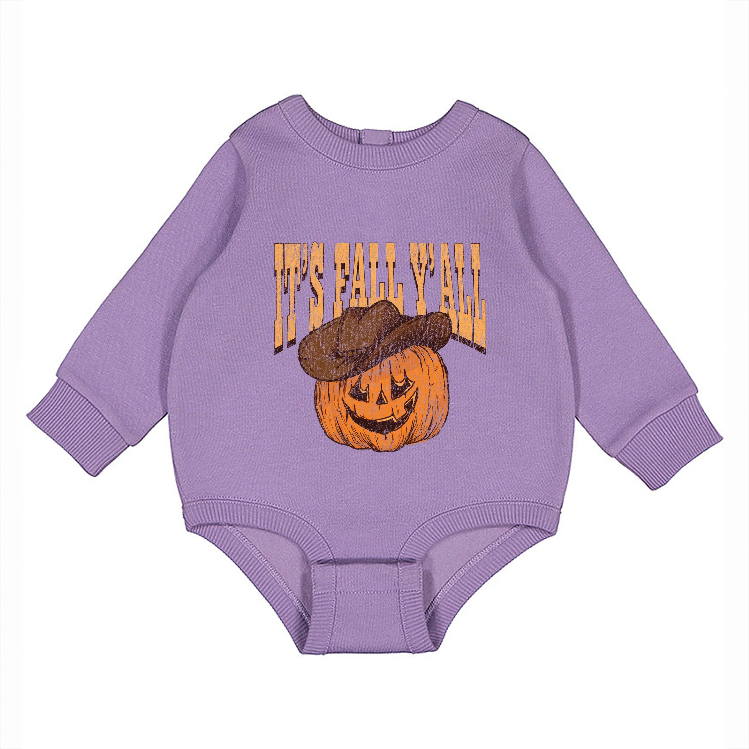 The Juniper Shop - Infant Fleece BodySuit It's Fall Y'all Jack-O-Lantern