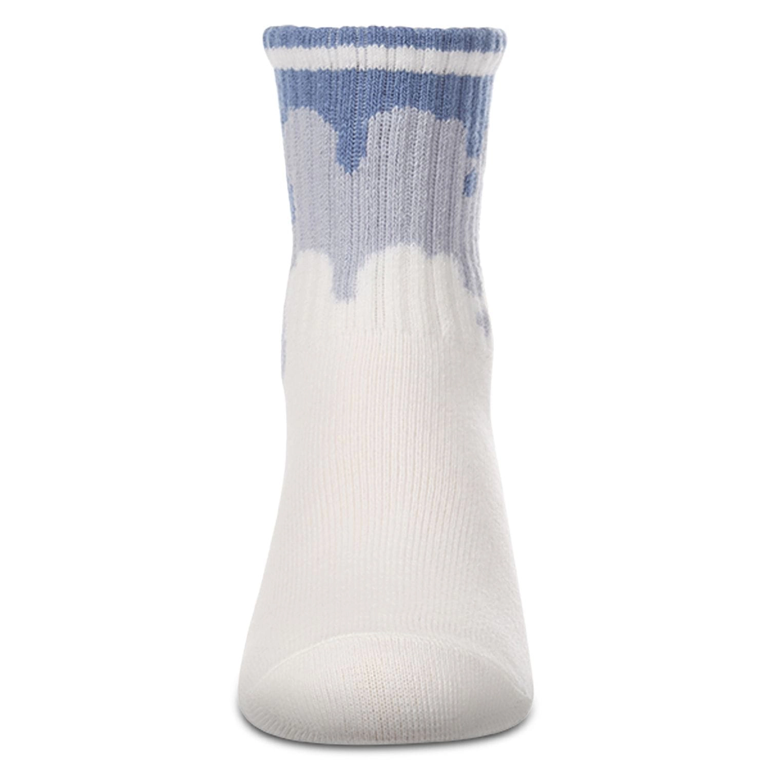Memoi Kids Girl "Paint Drip" Ribbed Cotton-Blend Novelty Crew Sock