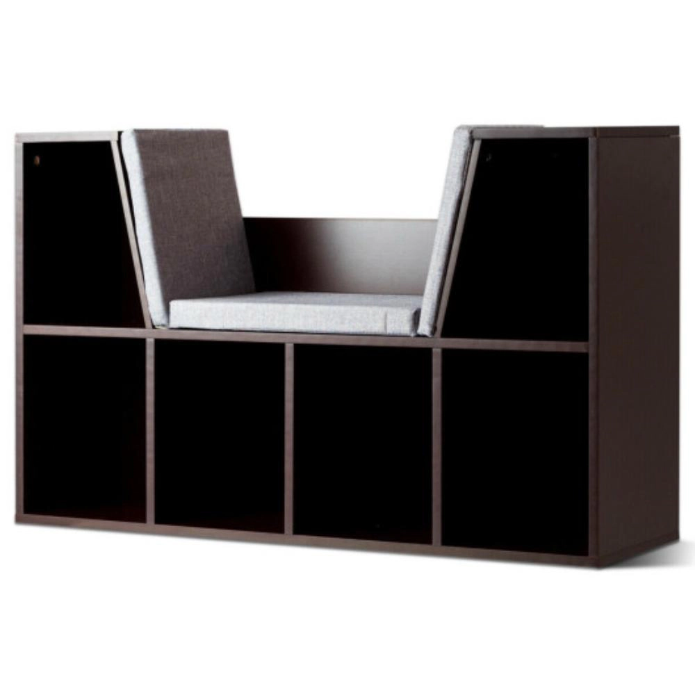 Hivvago 6-Cubby Kid Storage Bookcase Cushioned Reading Nook