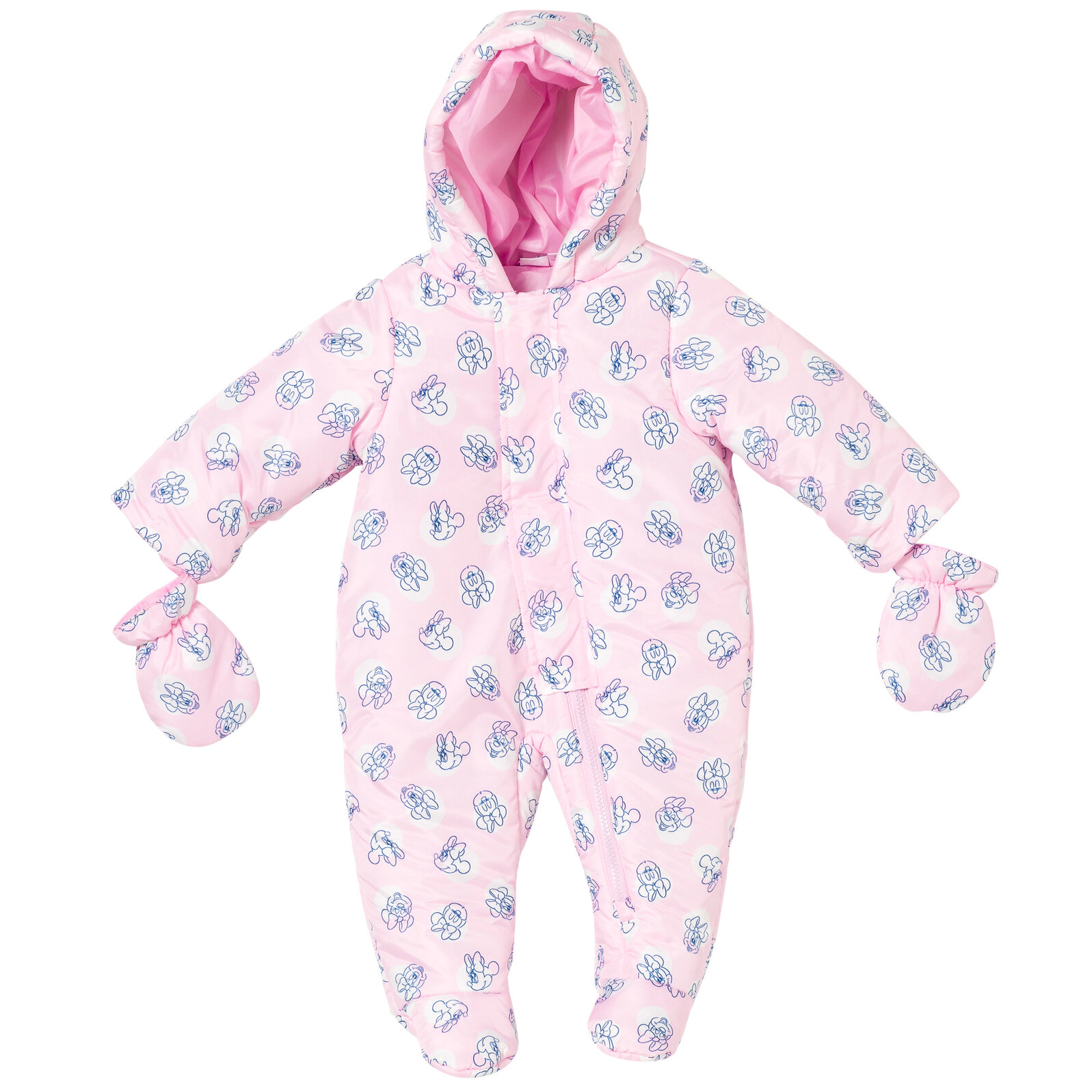 Disney Minnie Mouse Baby Girls' Hooded Footed One Piece Pram