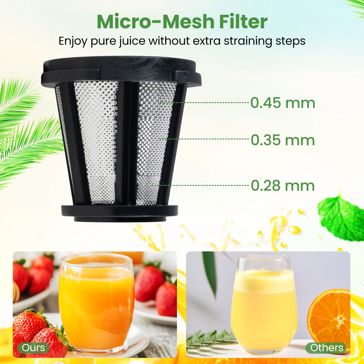 LJG Cold Press Juicer Machine with 95% High Yield and 2-Speed Modes