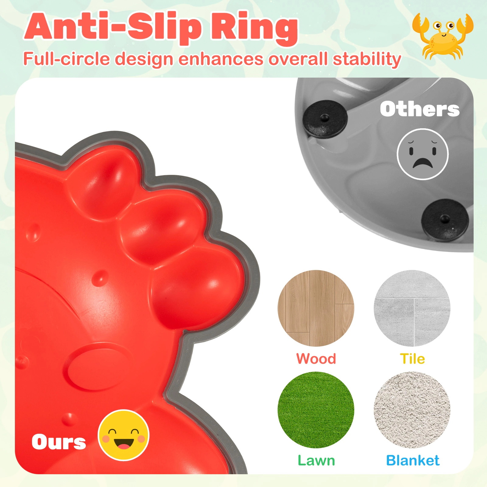 SUGIFT Kids Multicolor 9-Piece Non-Slip Stepping Stones Set with Stackable Design 16-in W 180-lb Load Capacity