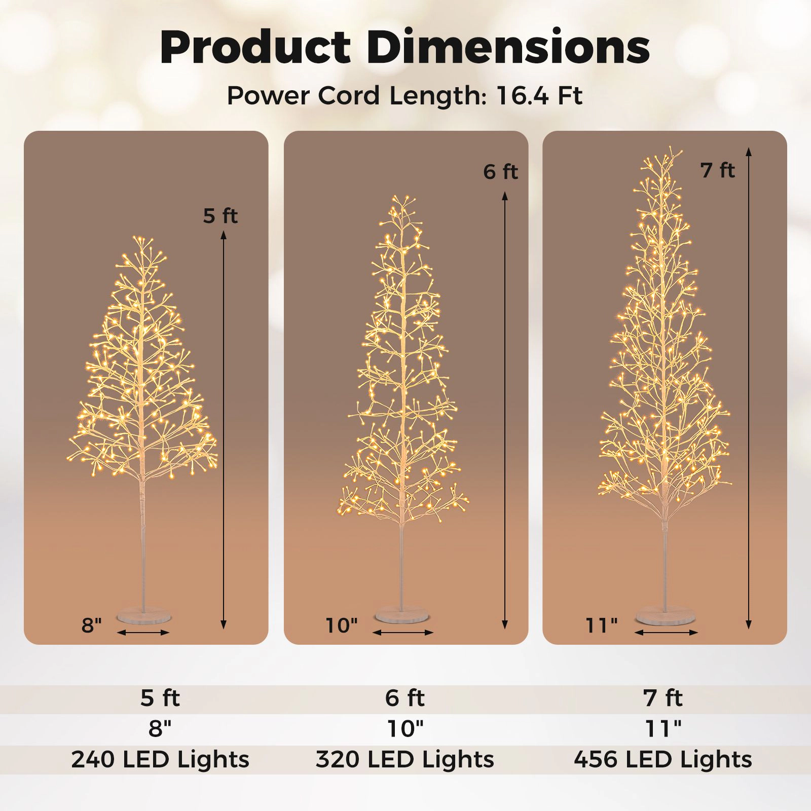 SlickBlue Artificial Lighted Birch Tree Decoration with Weighted Base for Indoor Display
