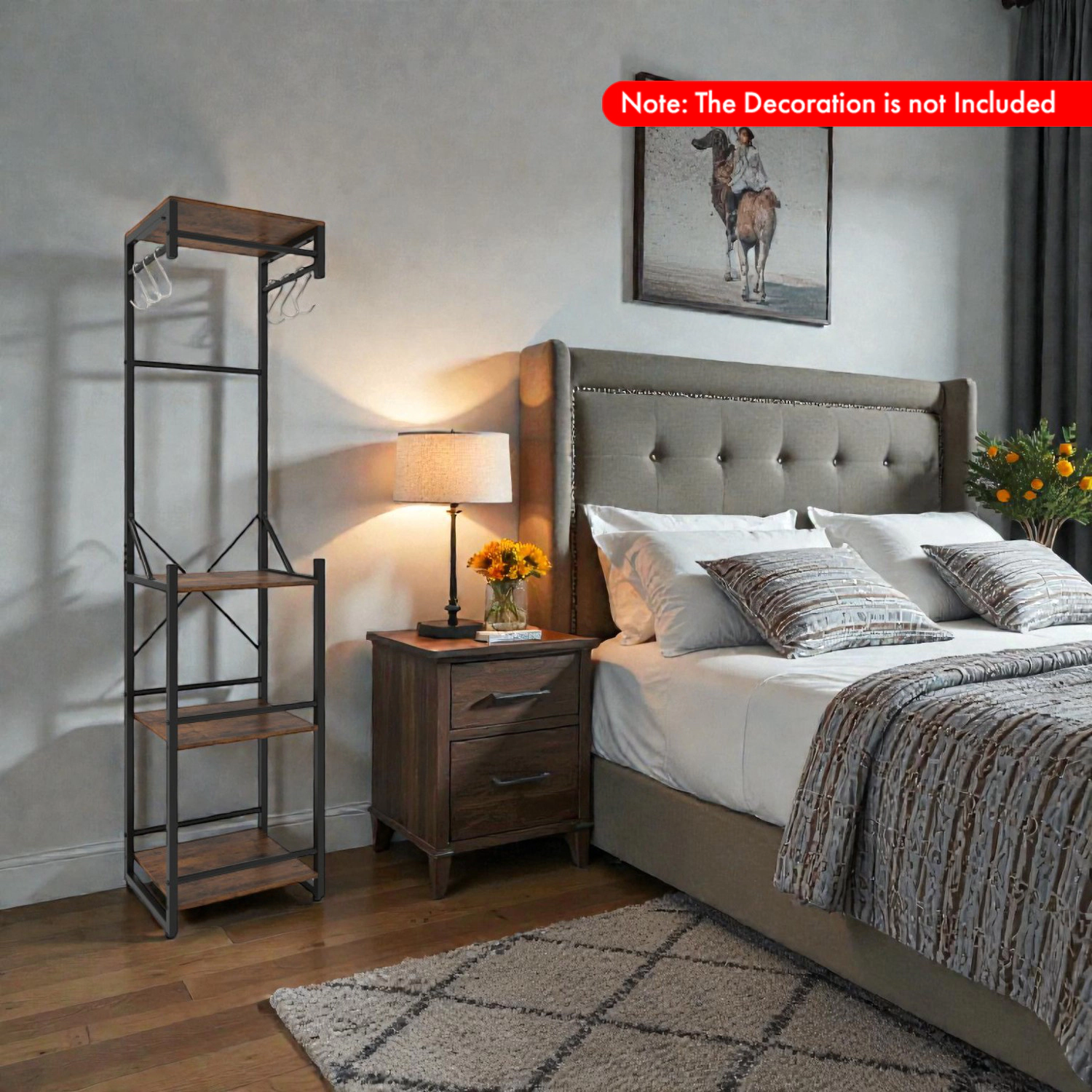 Hivvago Space-Saving Coat Tree with Shelves and Hooks