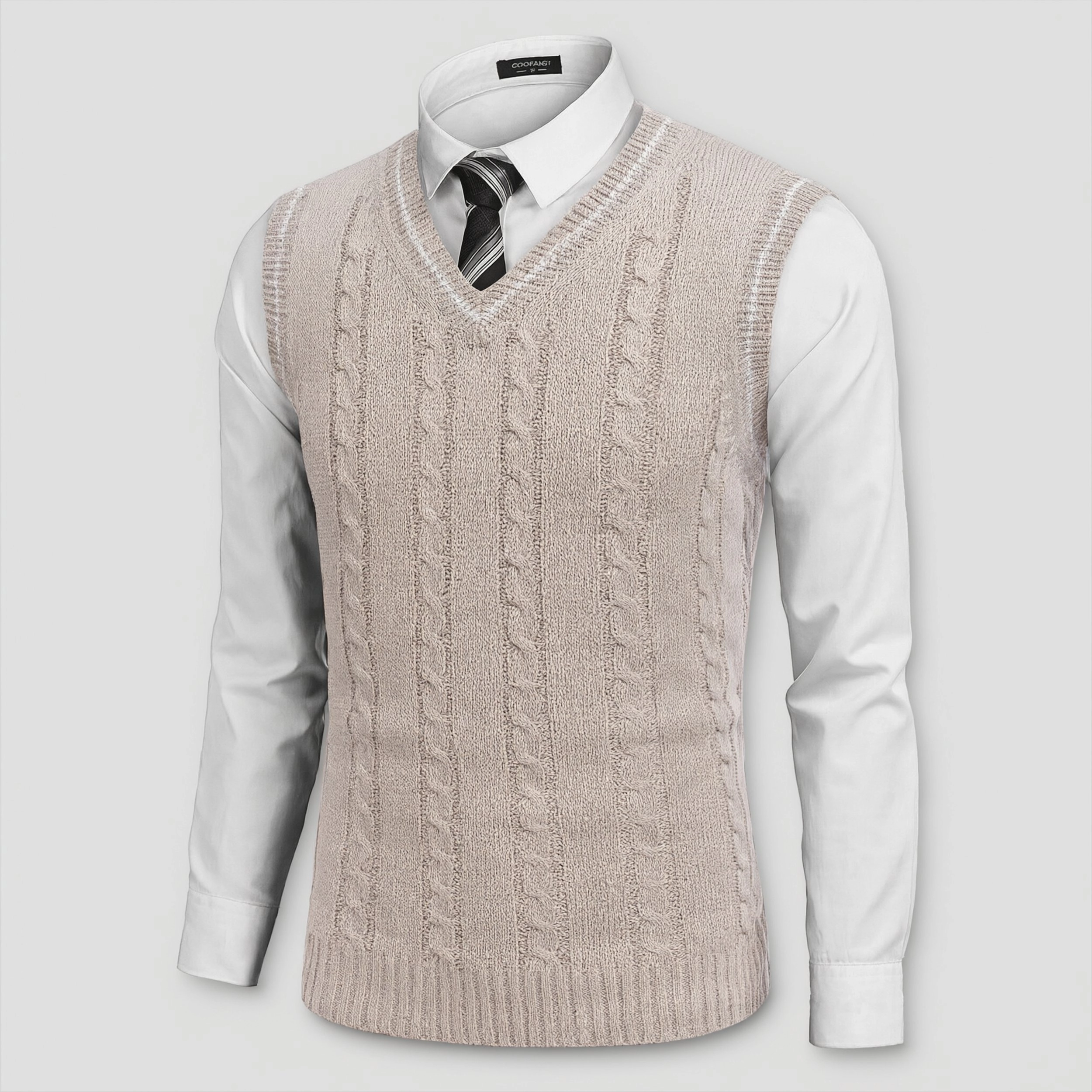 COOFANDY Men's Regular Fit V Neck Sleeveless Sweater Vest