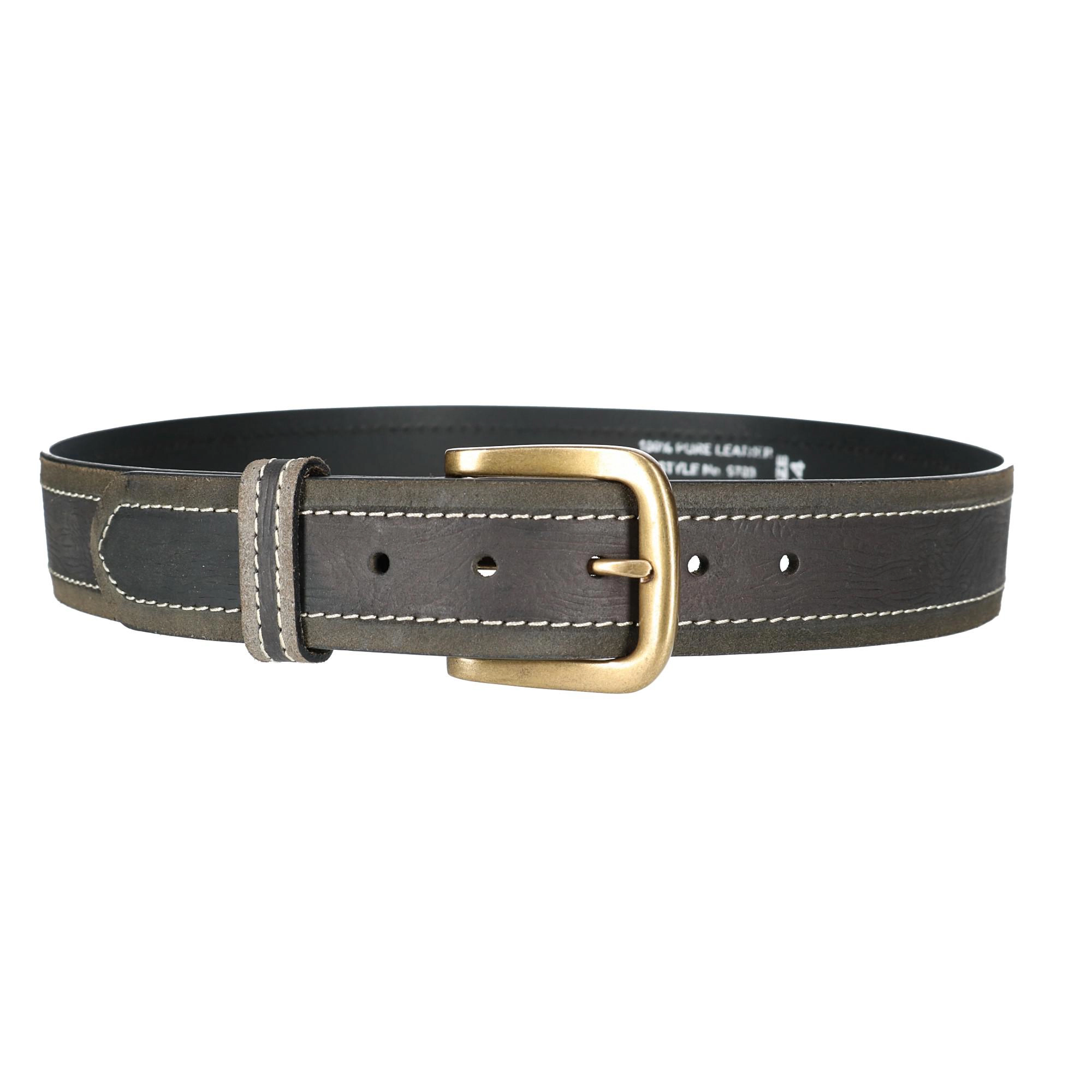 Paul & Taylor Mens Big Tall  Two Tone Bridle Belt with Removable Buckle