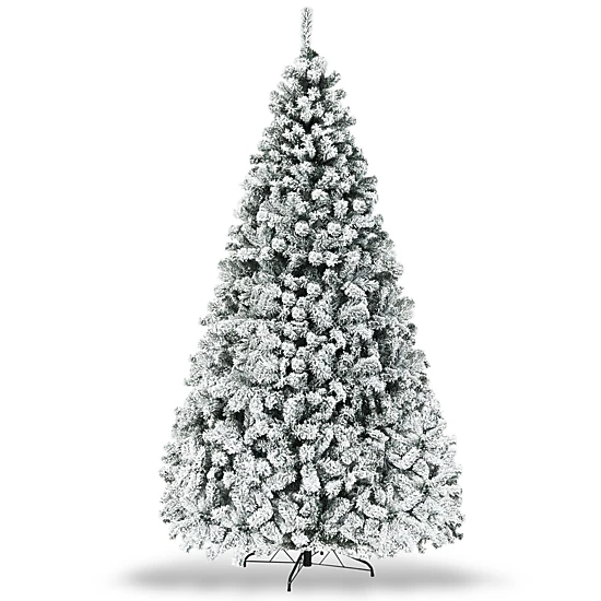 SlickBlue Pre-Lit Artificial Christmas Tree with Hinged Branches