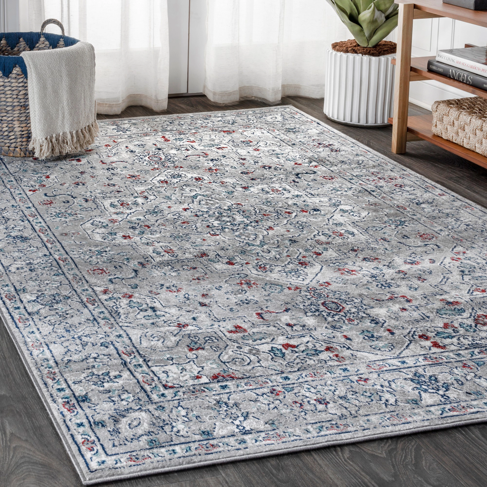 JONATHAN Y Modern Persian Vintage Medallion Area Rug, MDP102