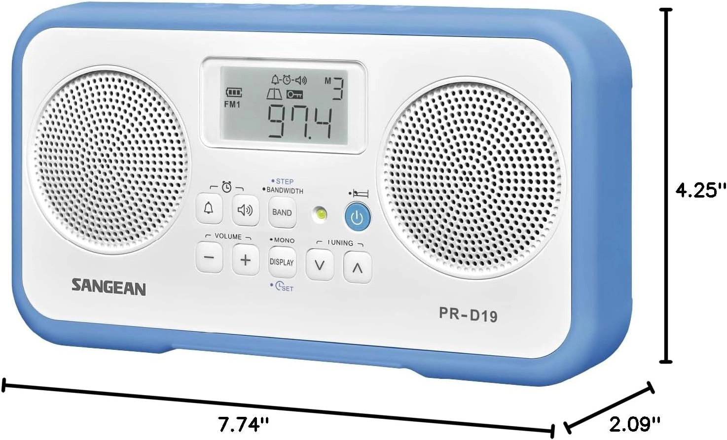 SANGEAN PR-D19 Portable FM Stereo and AM Radio with Digital Tuning and Protective Bumper