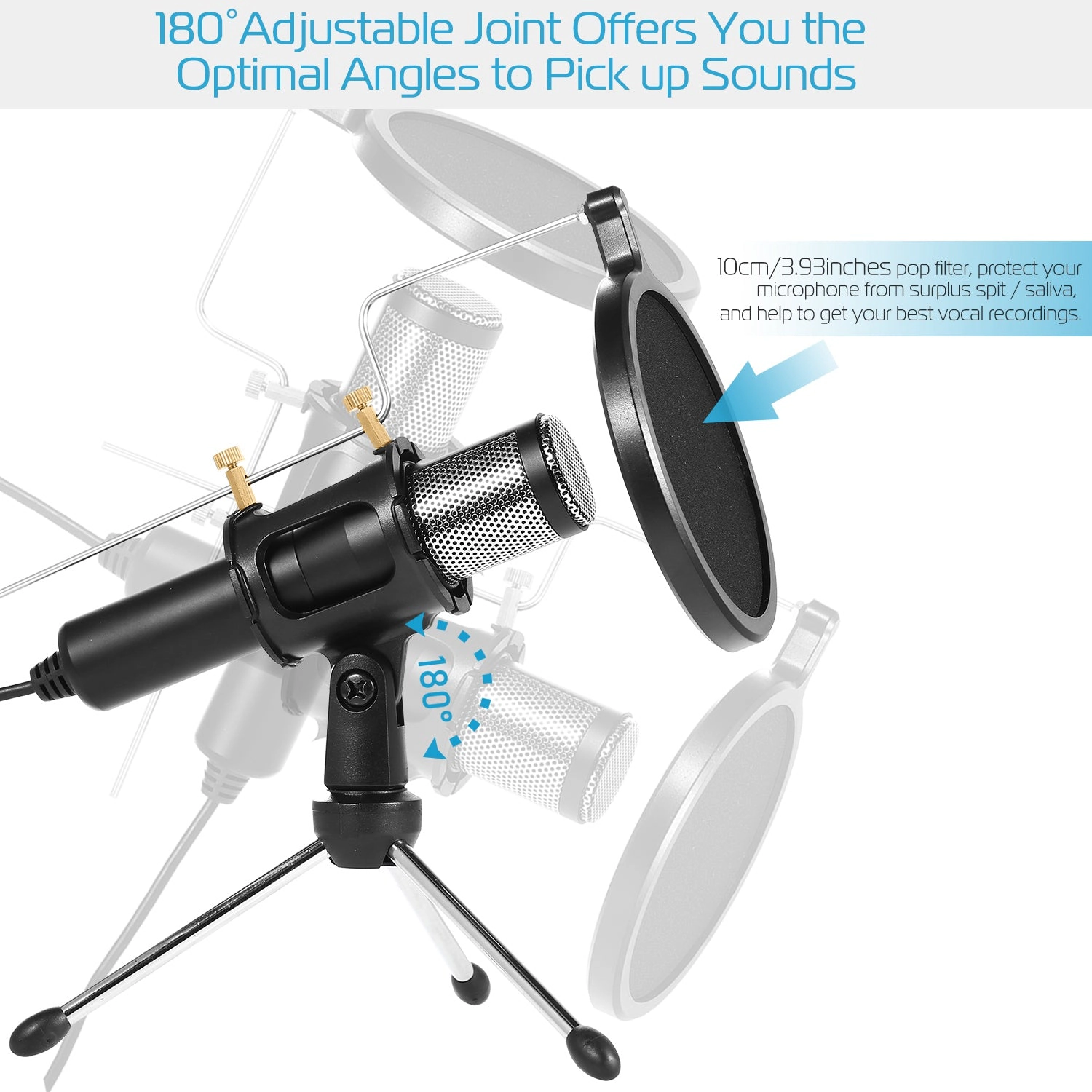 GBruno USB Condenser Microphone With Tripod Stand