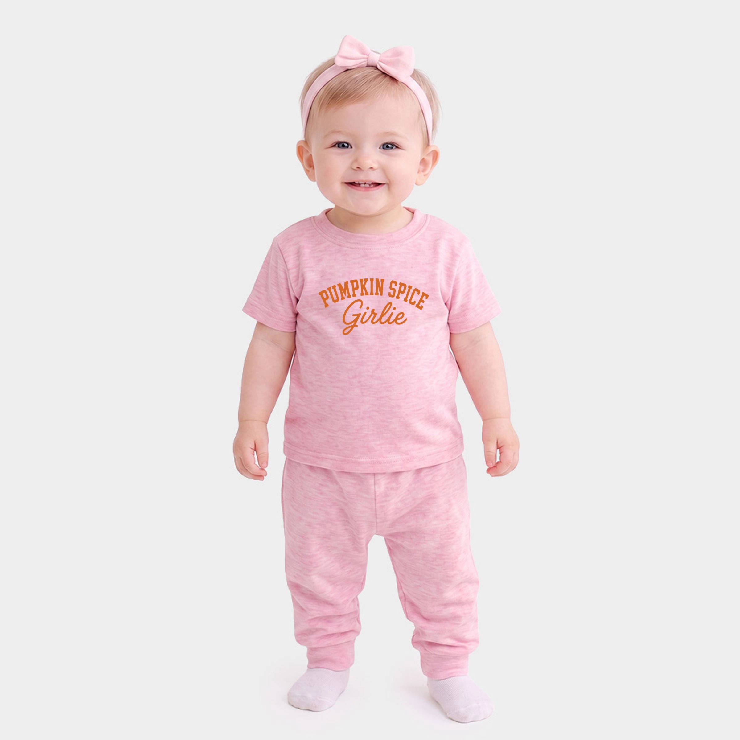 The Juniper Shop - Infant Jogger Pant Crew Set Pumpkin Spice Girlie