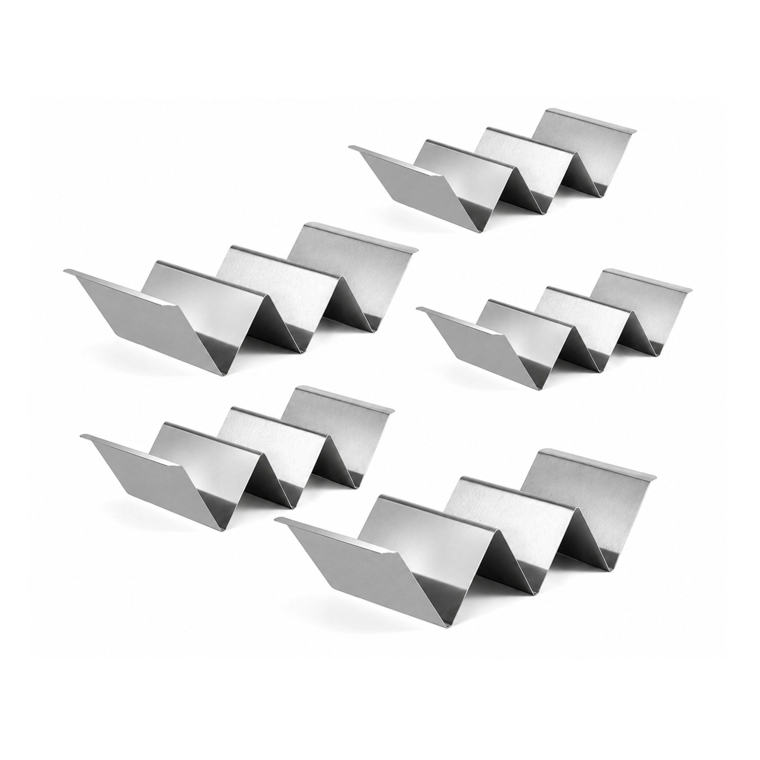 Stock Preferred Stainless Steel Taco Holders Set of 6 Oven Safe Taco Stands