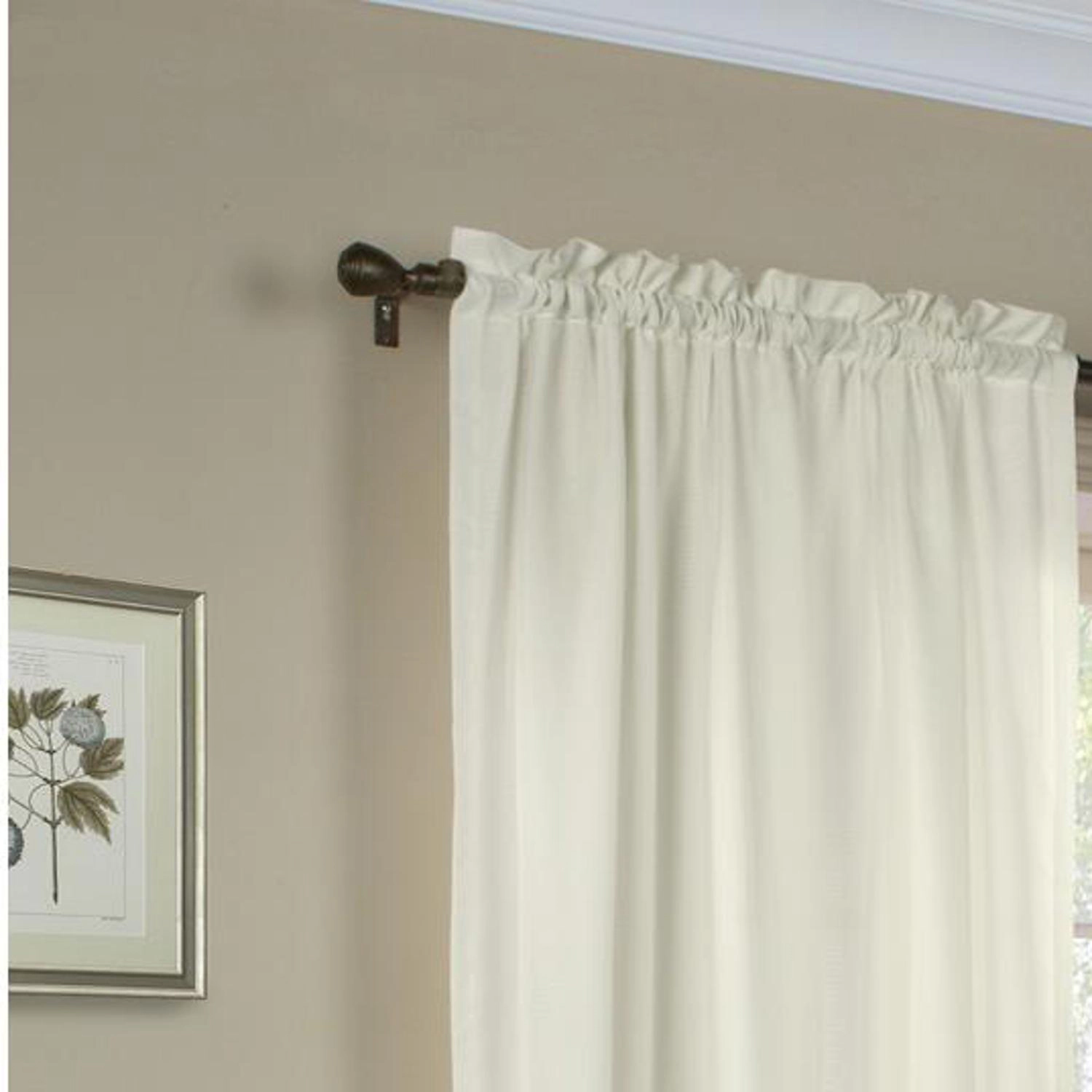 Commonwealth Thermavoile Rhapsody Lined Tailored Pole Top Curtain Panel - 54x84" - Ivory