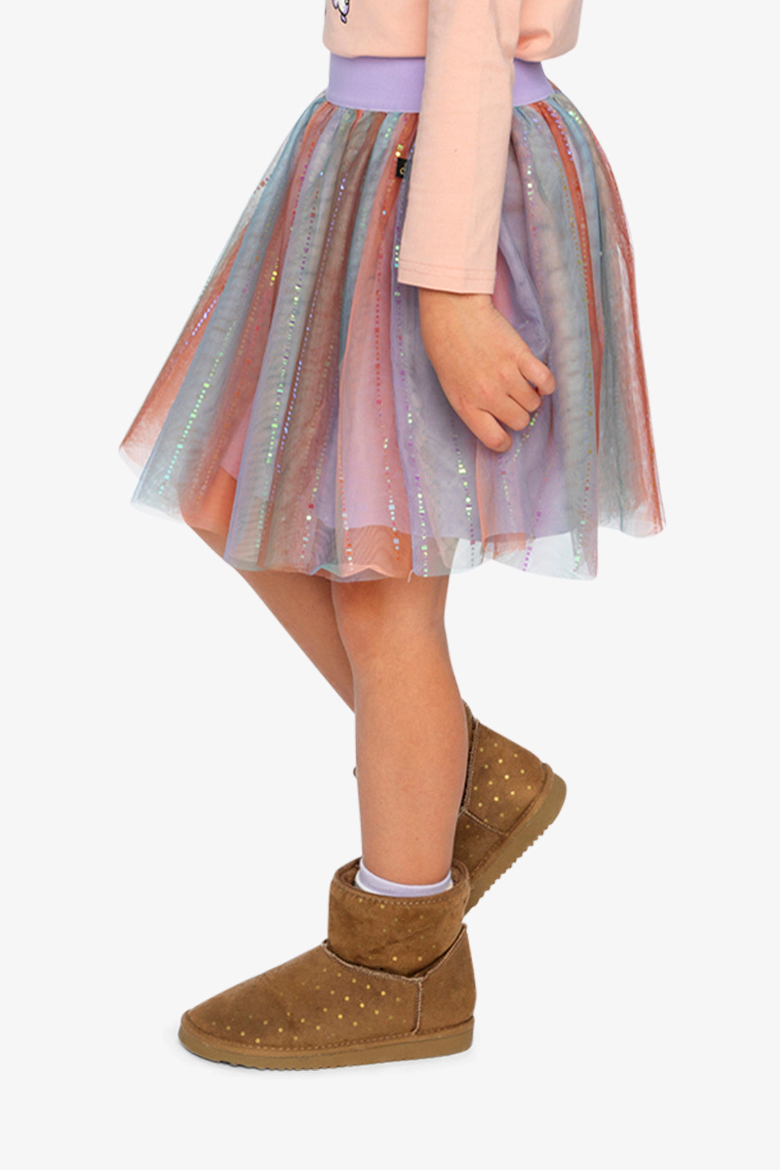 Deux par Deux Girls Sparkle Gradient Mesh Skirt