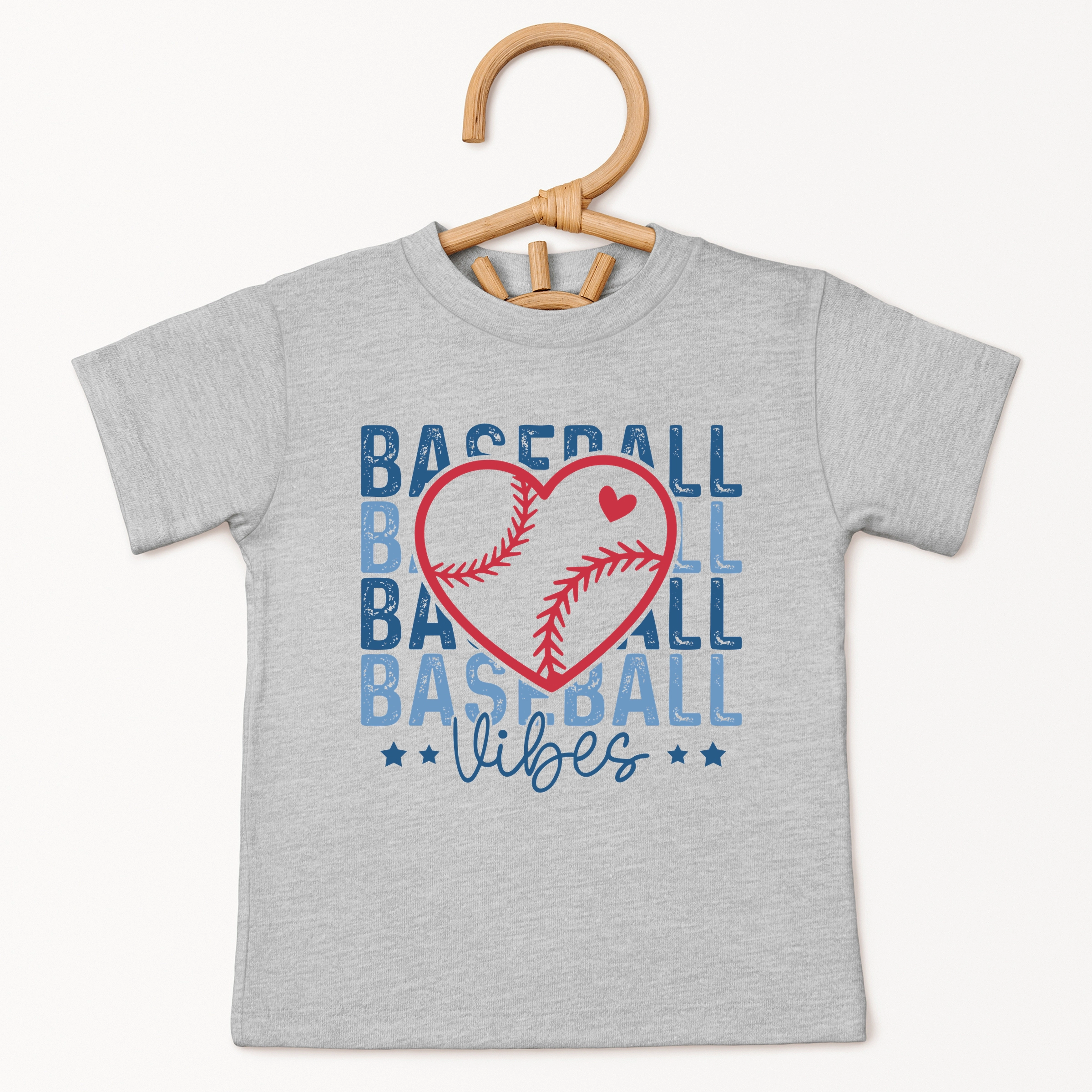 The Juniper Shop - Baseball Heart Stacked Toddler Short Sleeve Graphic T-Shirt