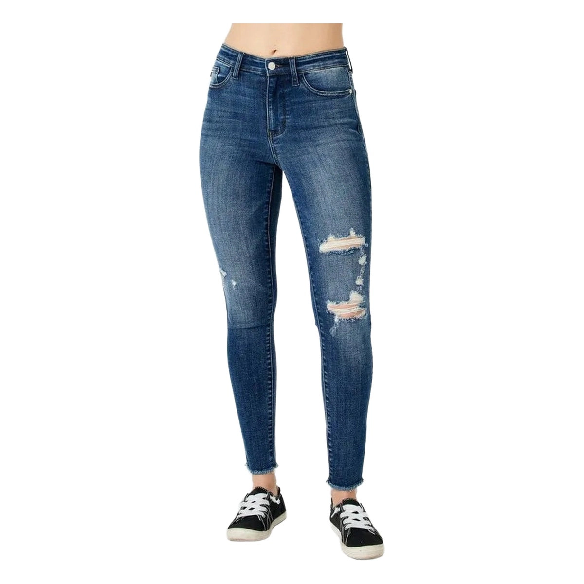 Judy Blue Full Size  High Waist Distressed Skinny Jeans
