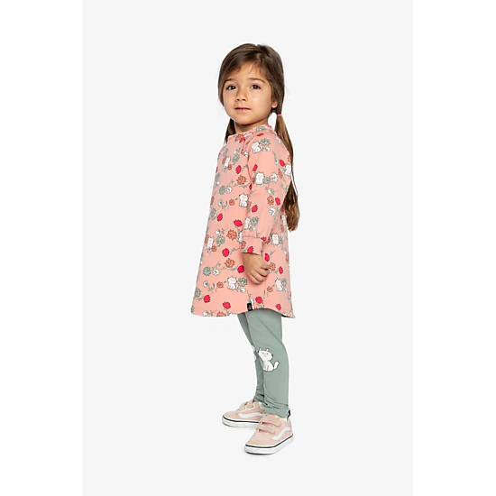 Deux par Deux Girls Cat Print French Terry Dress