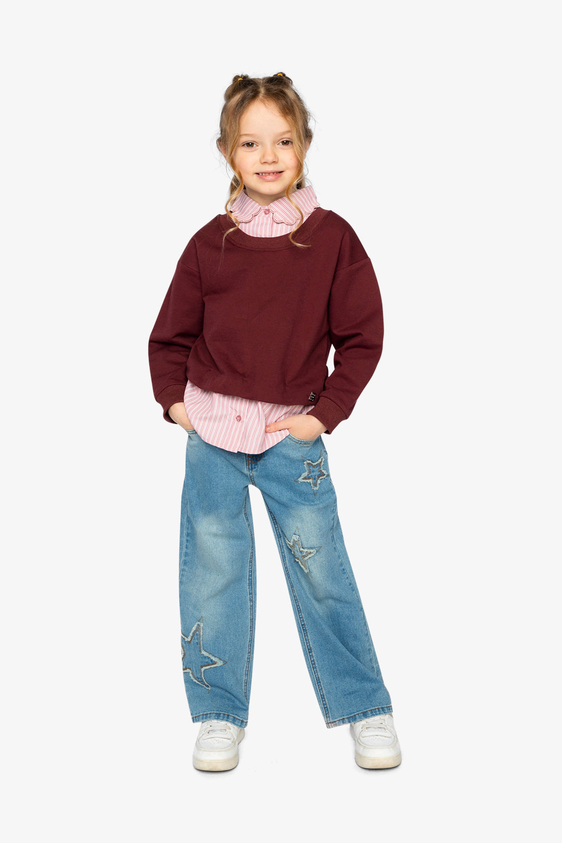 Deux par Girls Fake Two-Layer Sweater