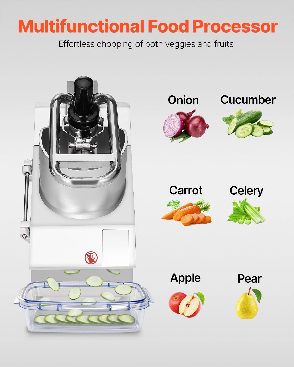 HONGGE Food Processor & Vegetable Chopper Food-Grade Stainless Steel Food Processor Chopper with for Vegetables Fruit