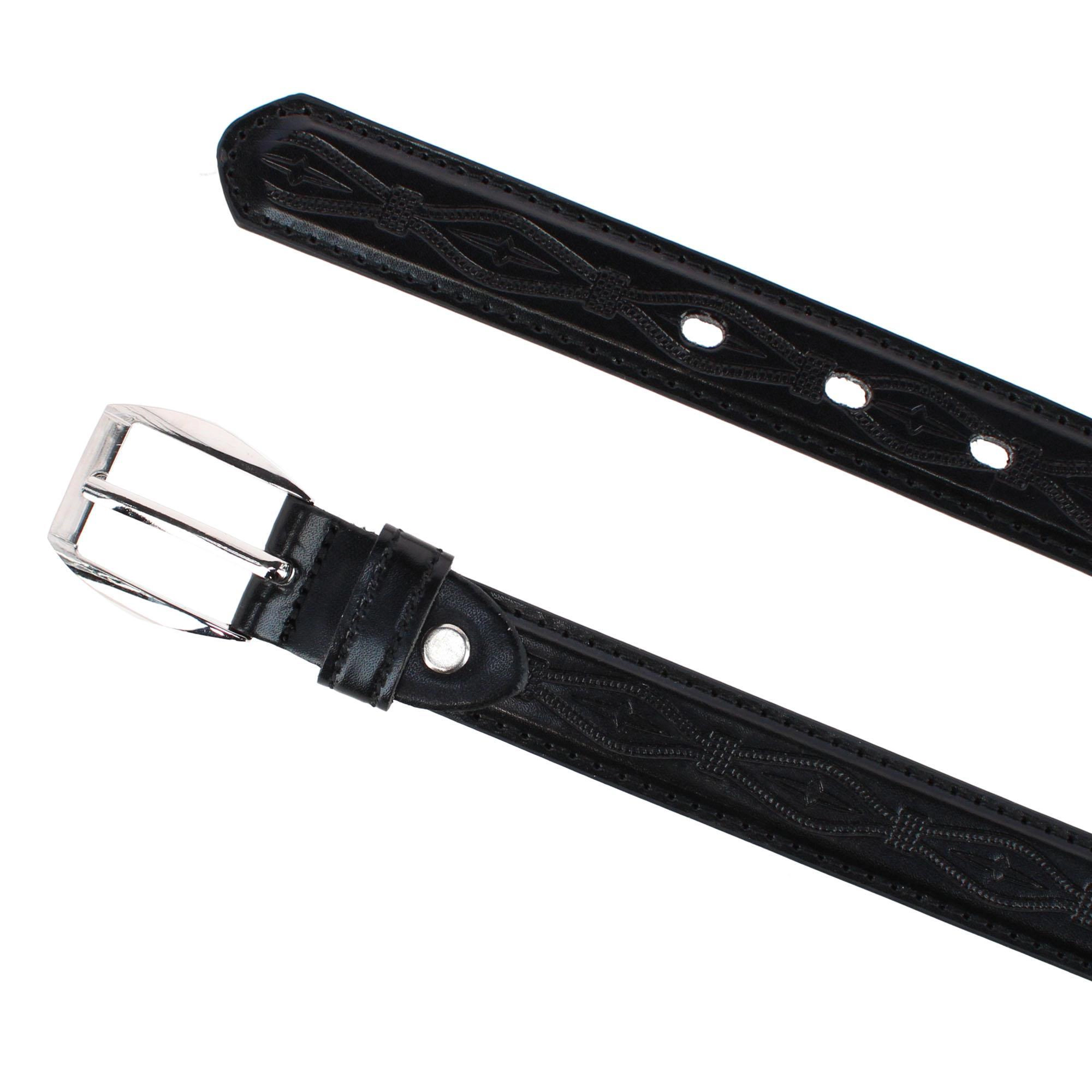 CTM Kids' Embossed Leather Western Belt