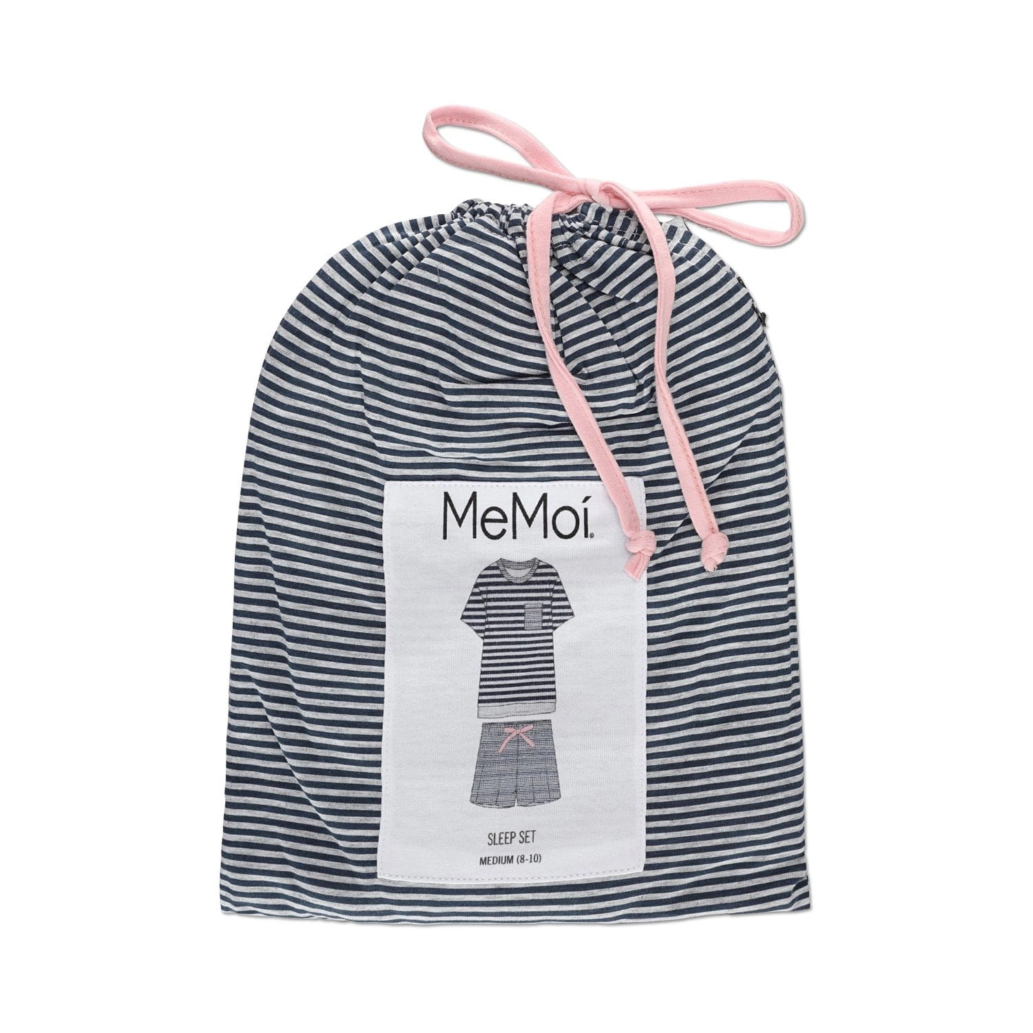 MeMoi Women's Stripe Tee Cotton Blend Pajama Set