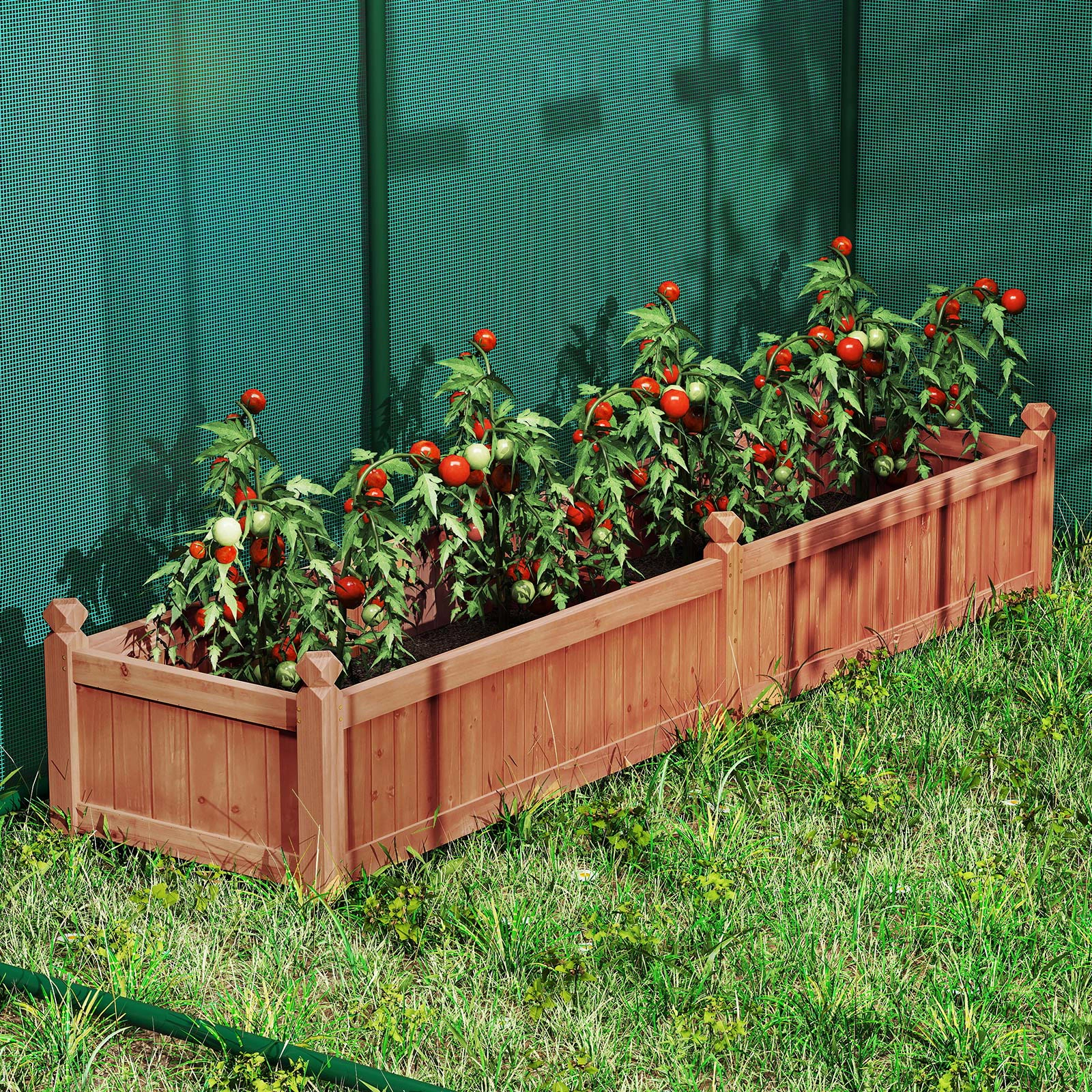 Hivvago Divisible Planter Box with Corner Drainage and Non-woven Liner for Growing Vegetables