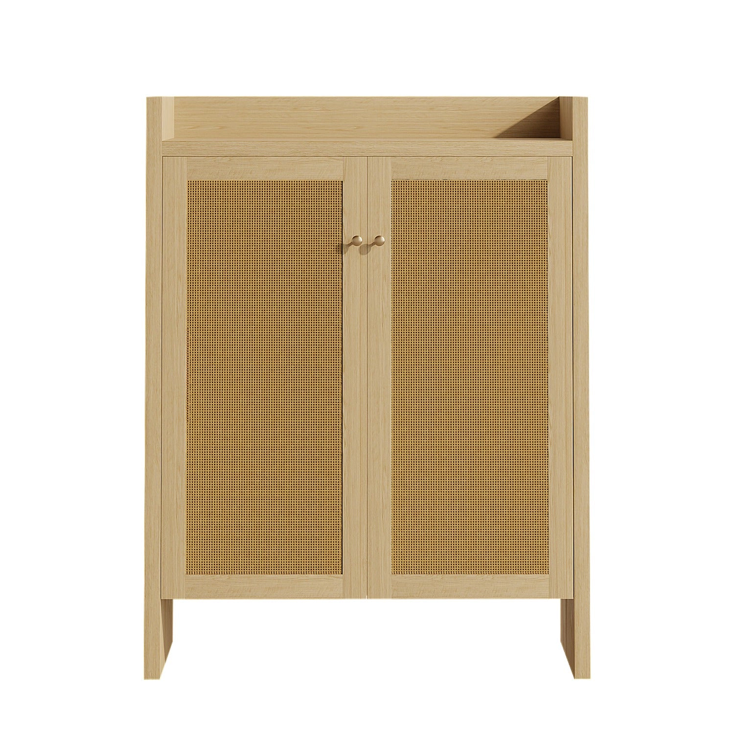 GBruno Rattan 6-Tier Shoe Cabinet With Doors