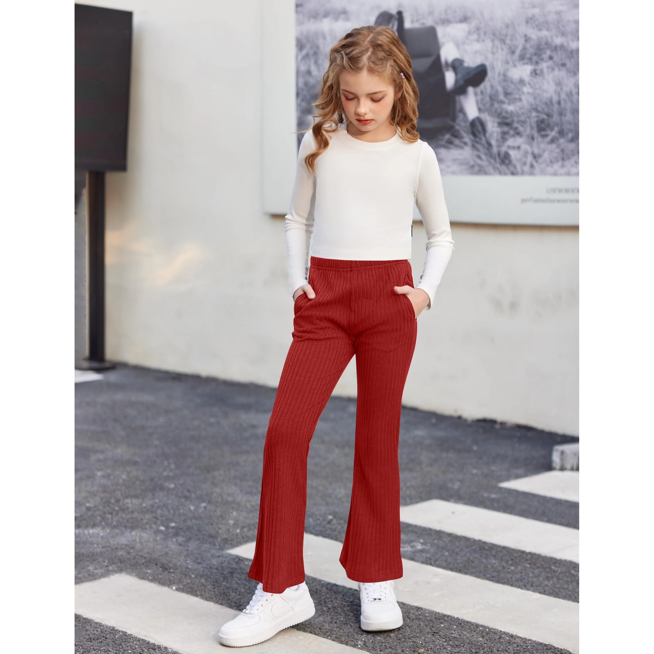 Arshiner Girl's High Waist Flared Leggings