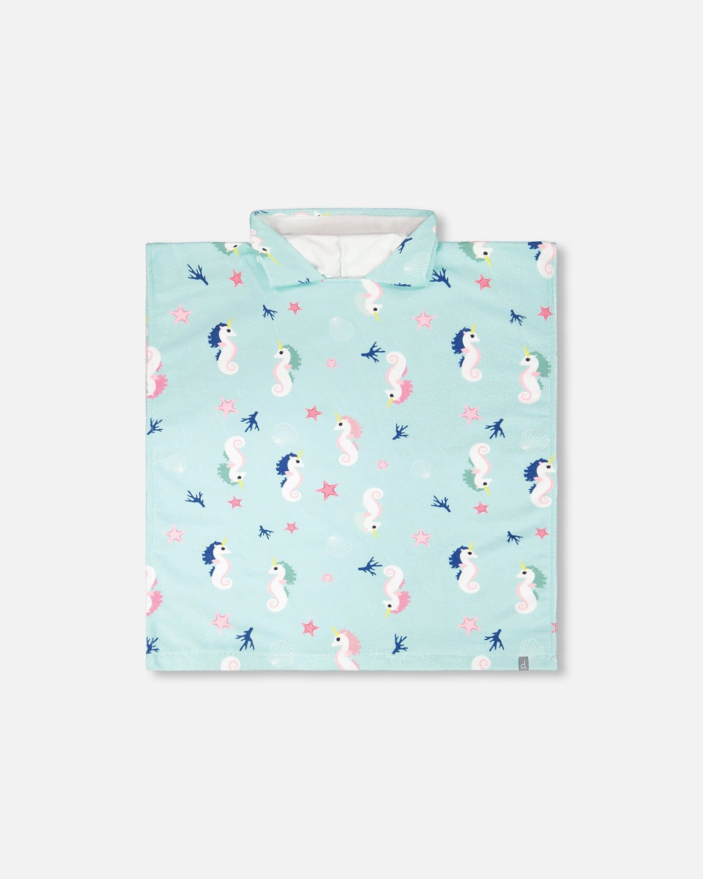 Deux par Deux Girls Hooded Beach Towel Seahorse Print
