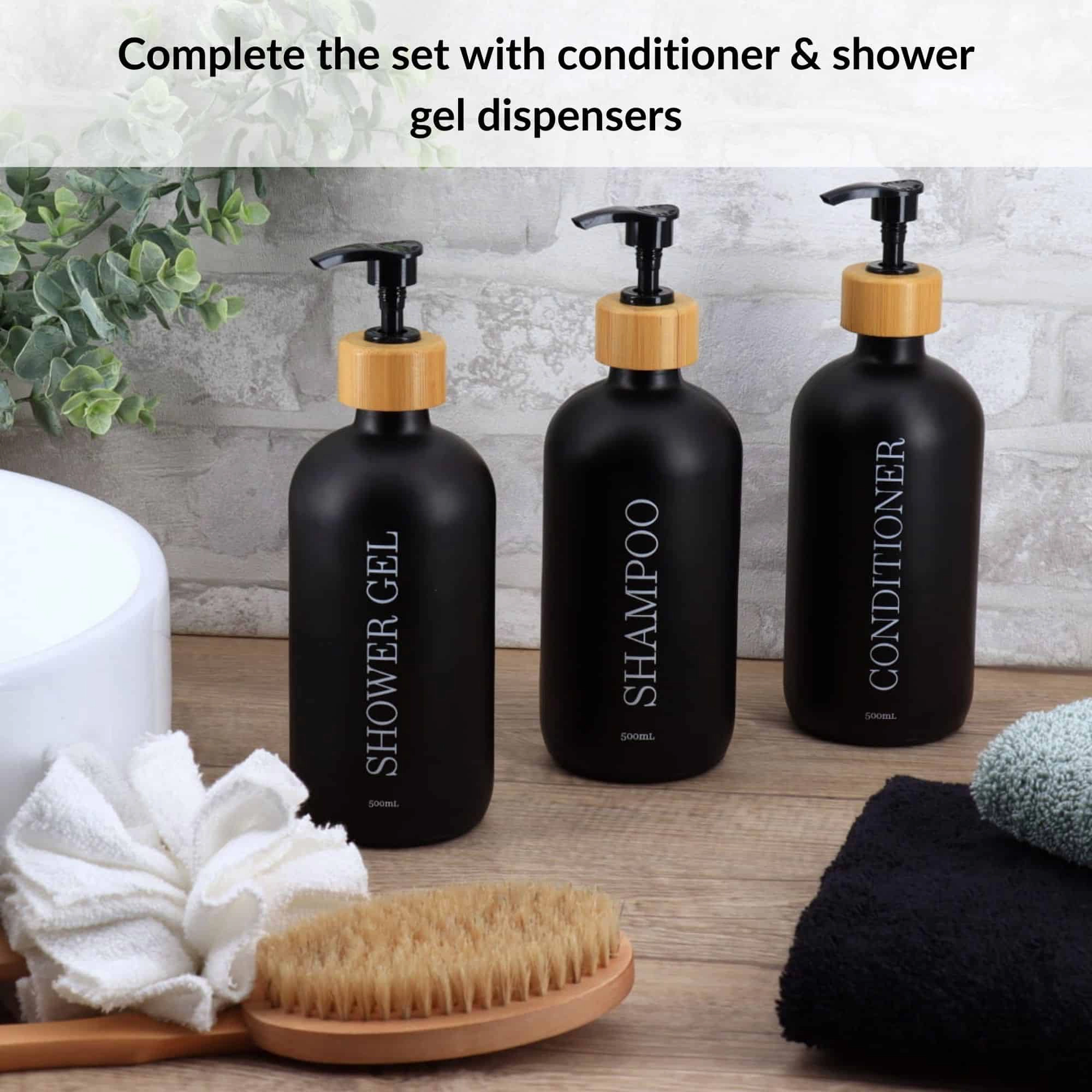 Evideco French Home Goods Matte Glass Soap Dispenser with Bamboo Collar - 8.5