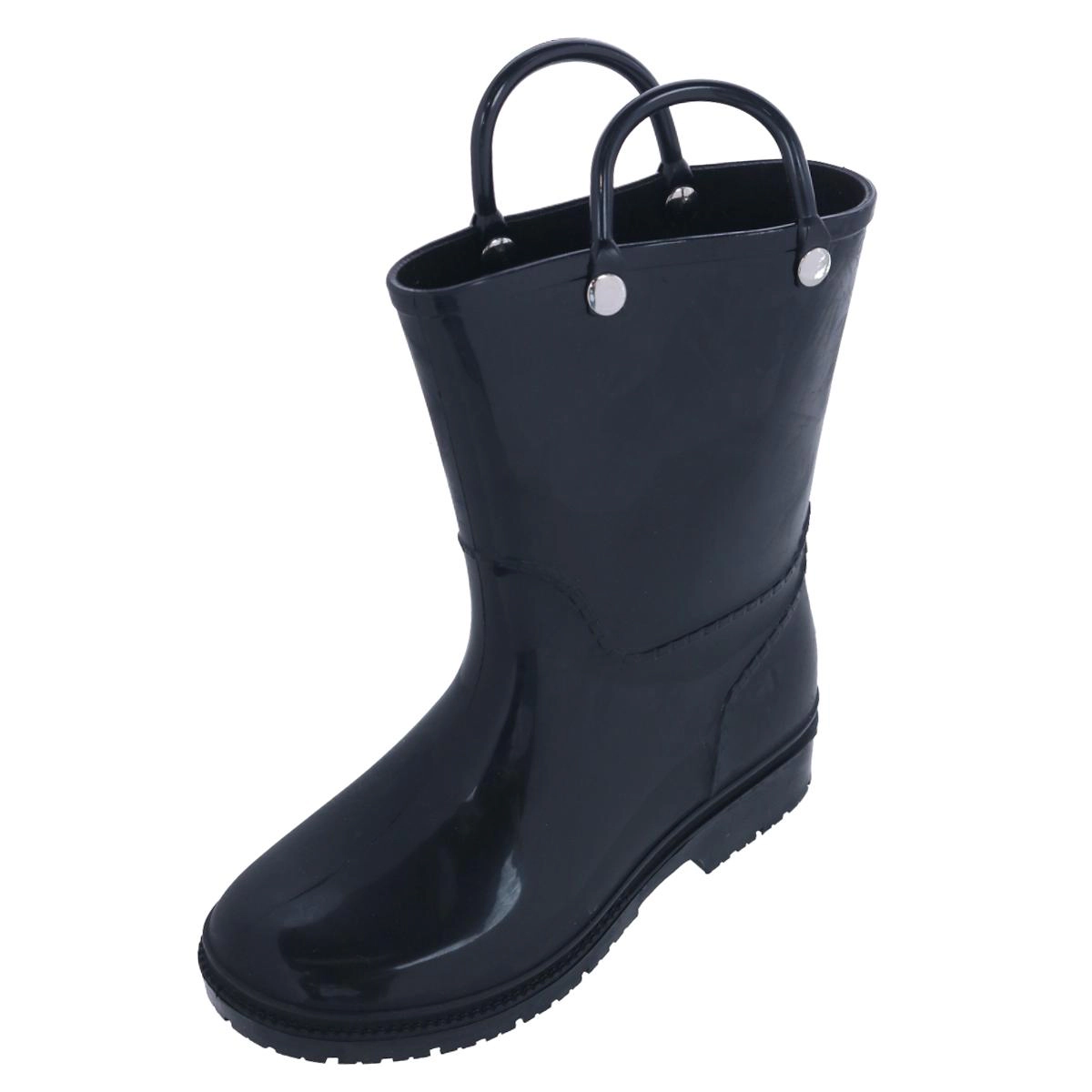 CTM Kids' Solid Color Waterproof Rainboots with Handles