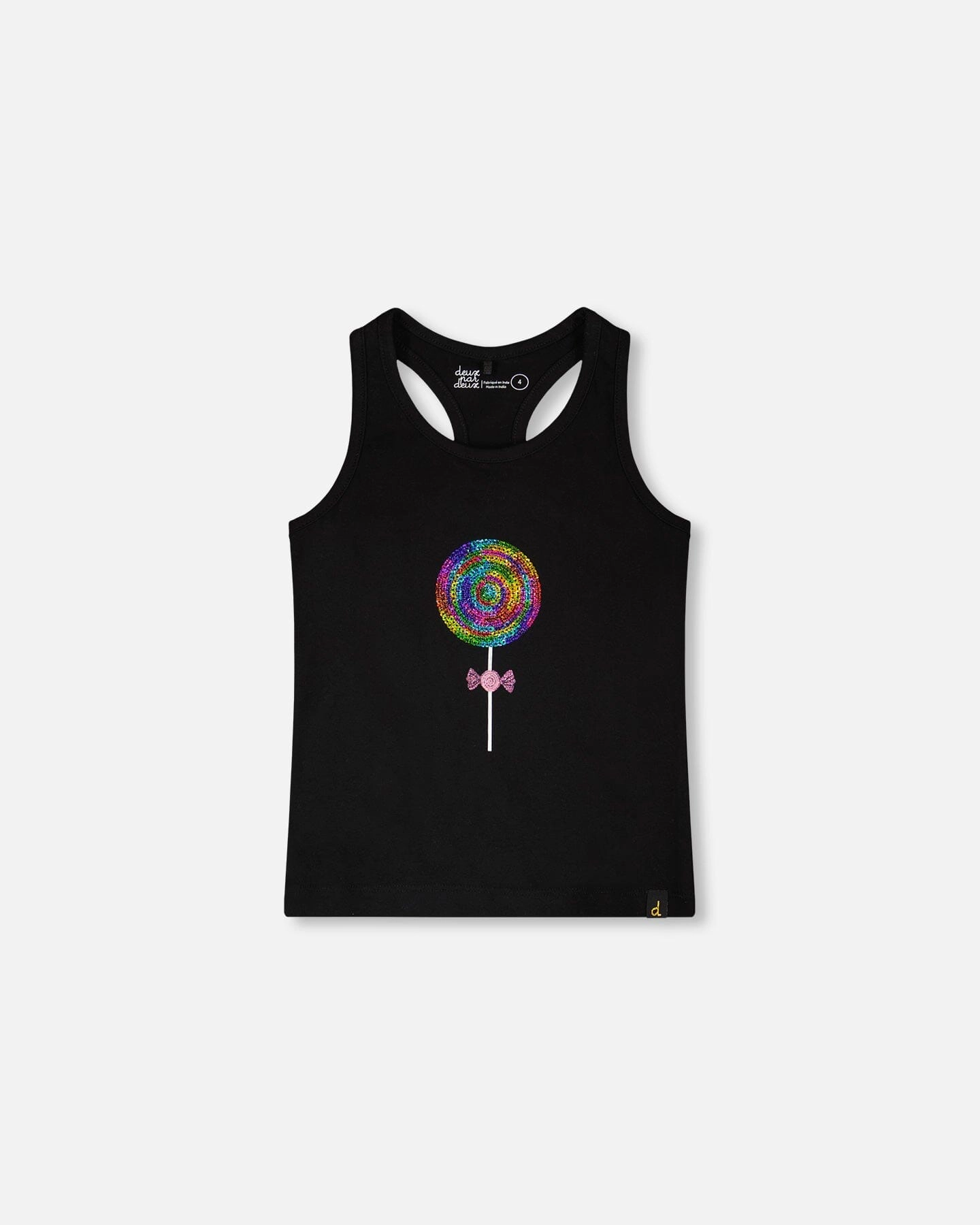 Deux par Girls Organic Cotton Lollipop Sequin Tank Top