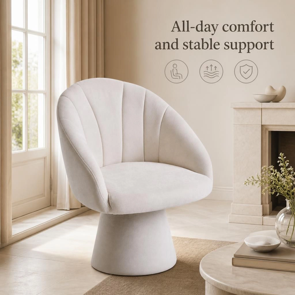 GOODSILO Upholstered Chenille Armless Accent Chair