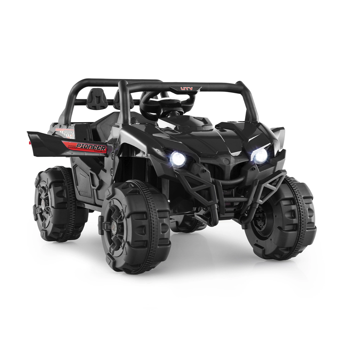 SUGIFT Black Remote Control 3 Speeds Storage Compartment and MP3 Kids 12V Ride On Truck
