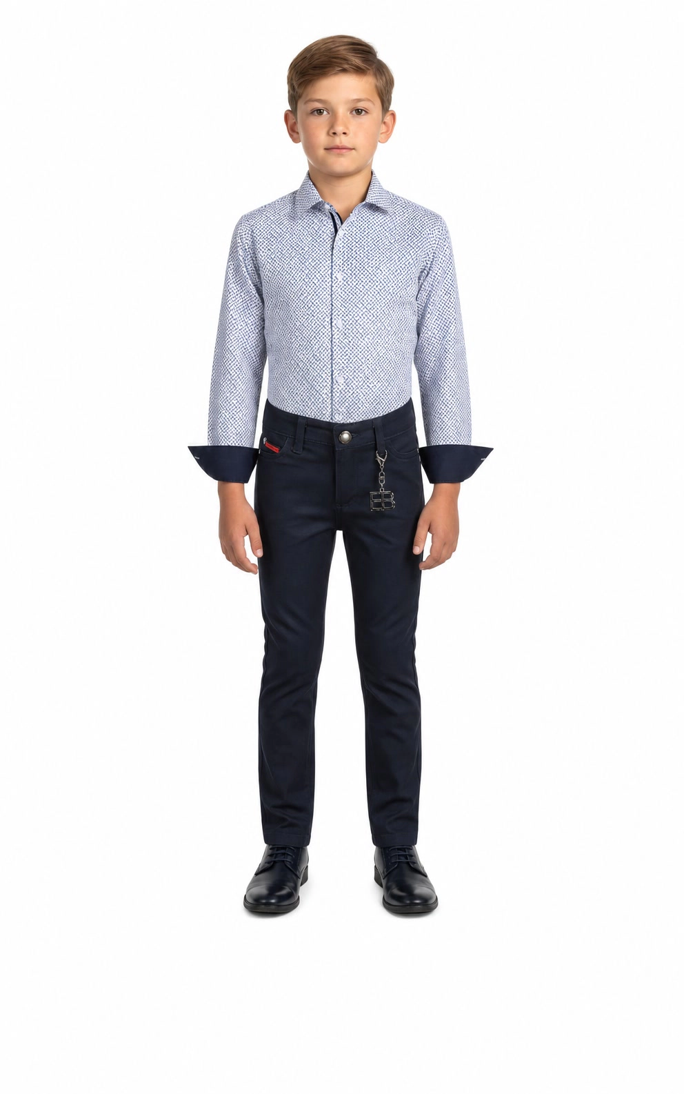 Elie Balleh Boys Slim Fit Paisley Print Shirt