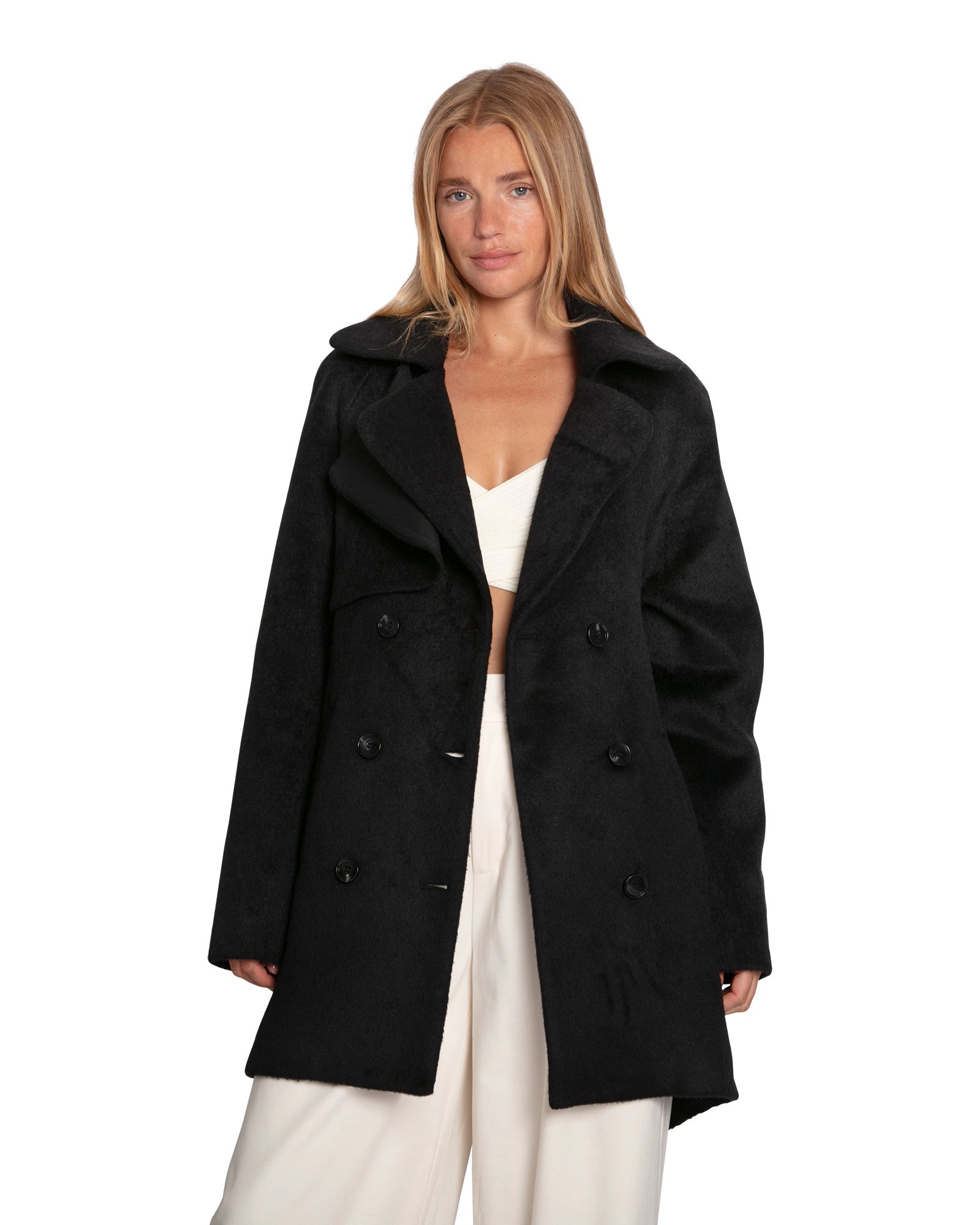 Belle & Bloom Womens Wanna Be Loved Wool Blend Peacoat