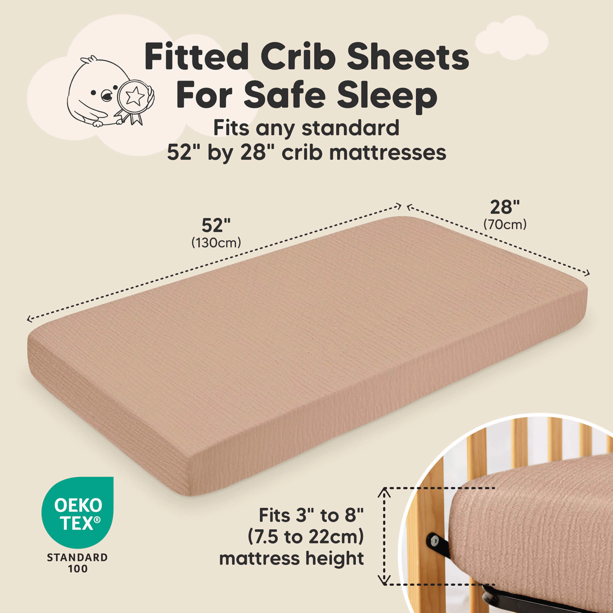 KeaBabies 2-Pack Lyra Muslin Crib Sheets