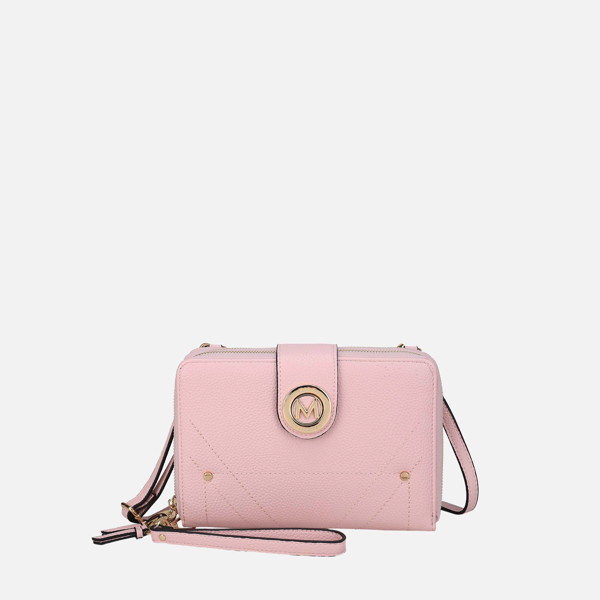 Mia K Collection Sage Convertible Vegan Leather Crossbody Wallet, Cell Phone Purse