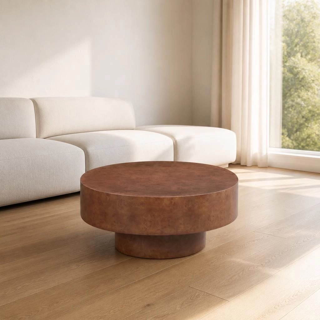 GOODSILO Round Low Profile Solid Top Accent Coffee Table