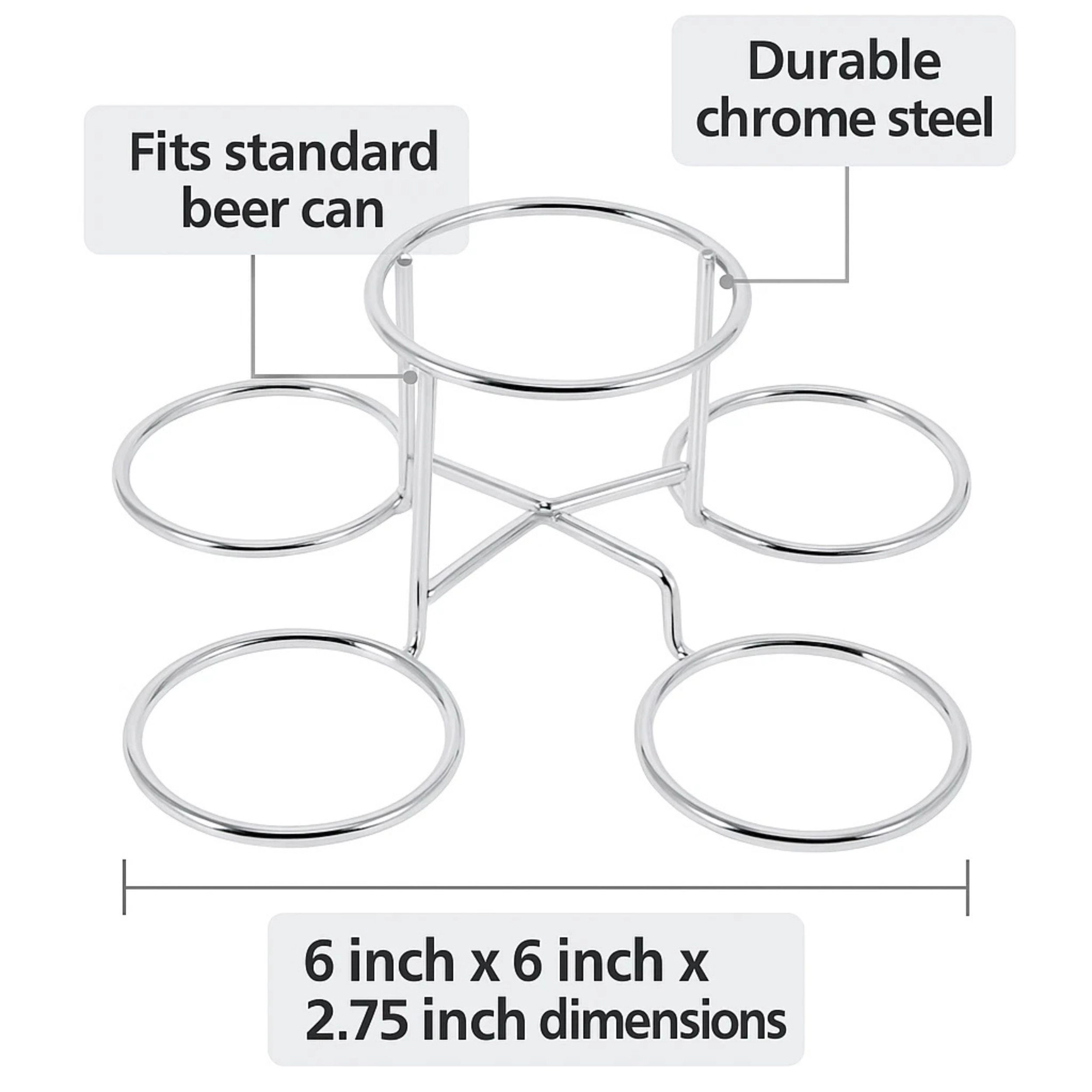 Home Collection Pack of 2 Beer Can Chicken Roaster Racks Chrome BBQ & Oven Stands