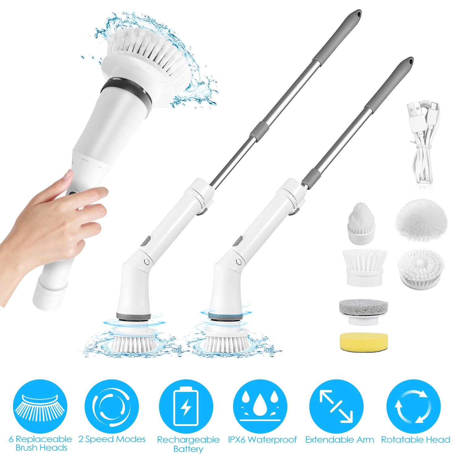 IMounTEK Unisex Cordless Electric Spin Scrubber