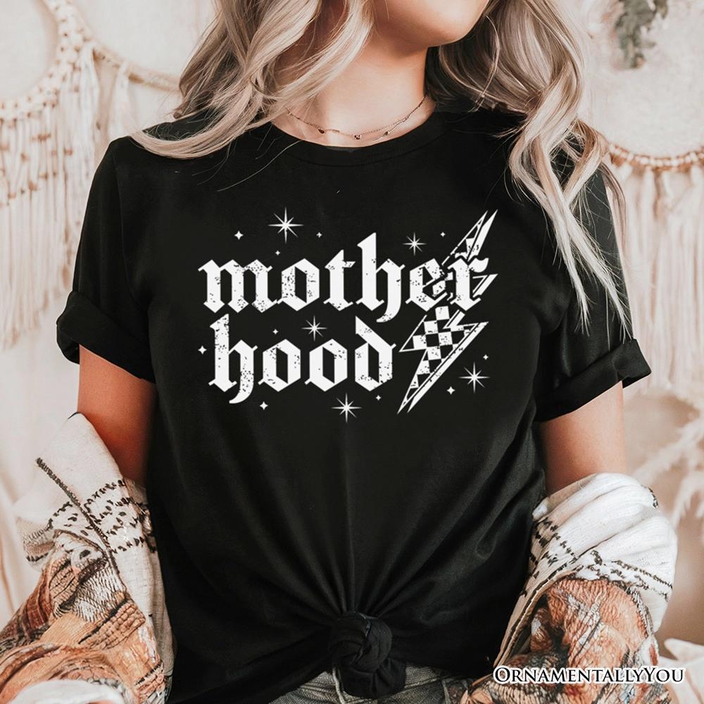 OrnamentallyYou Womens Checkered Motherhood Lightning T-Shirt