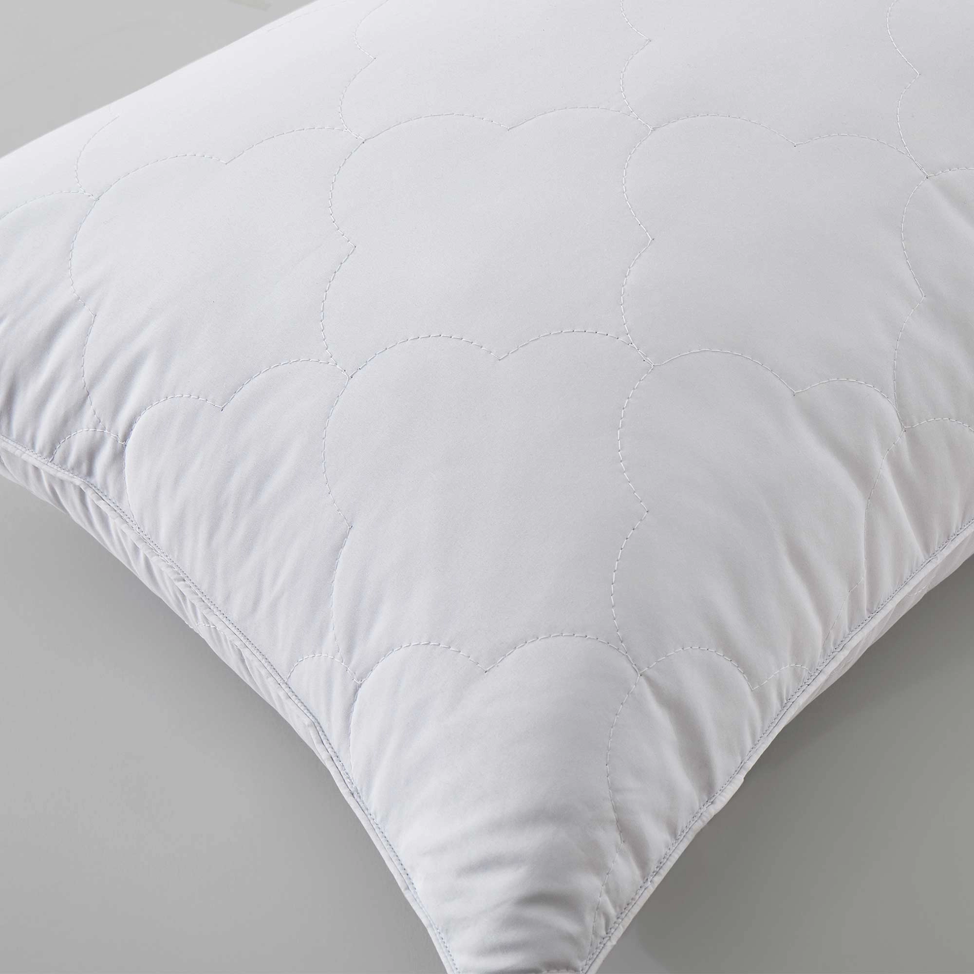 PeaceNest Goose Feather Pillow with Cloud Quilting,Medium Support,Set of 2