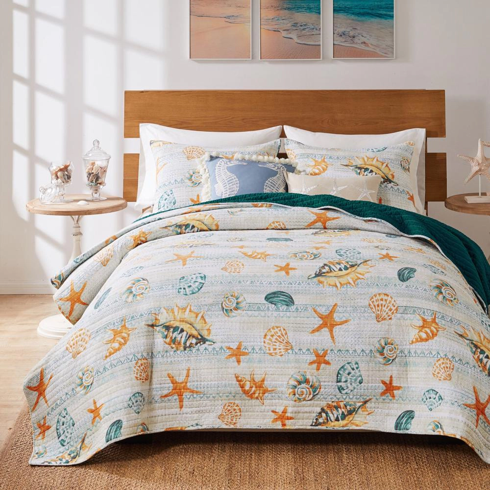 Greenland Home Fashions Kona Luxurious Comfortable 3 Piece s Quilt Set