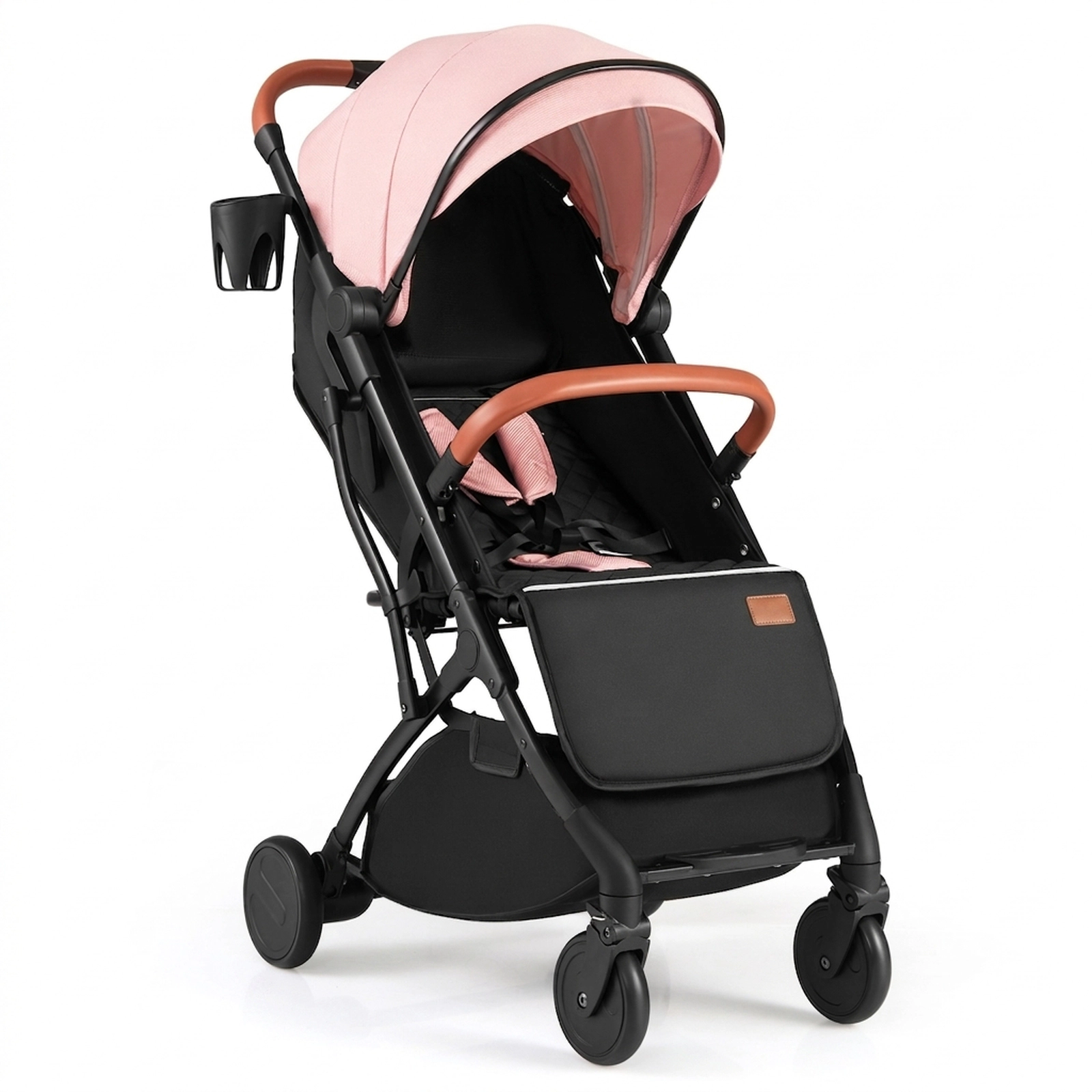 SUGIFT Baby Lightweight Aluminum Compact Travel Stroller One-Hand Fold 33-lb Capacity Ages 0-3 20 x 12 x 26-in Pink