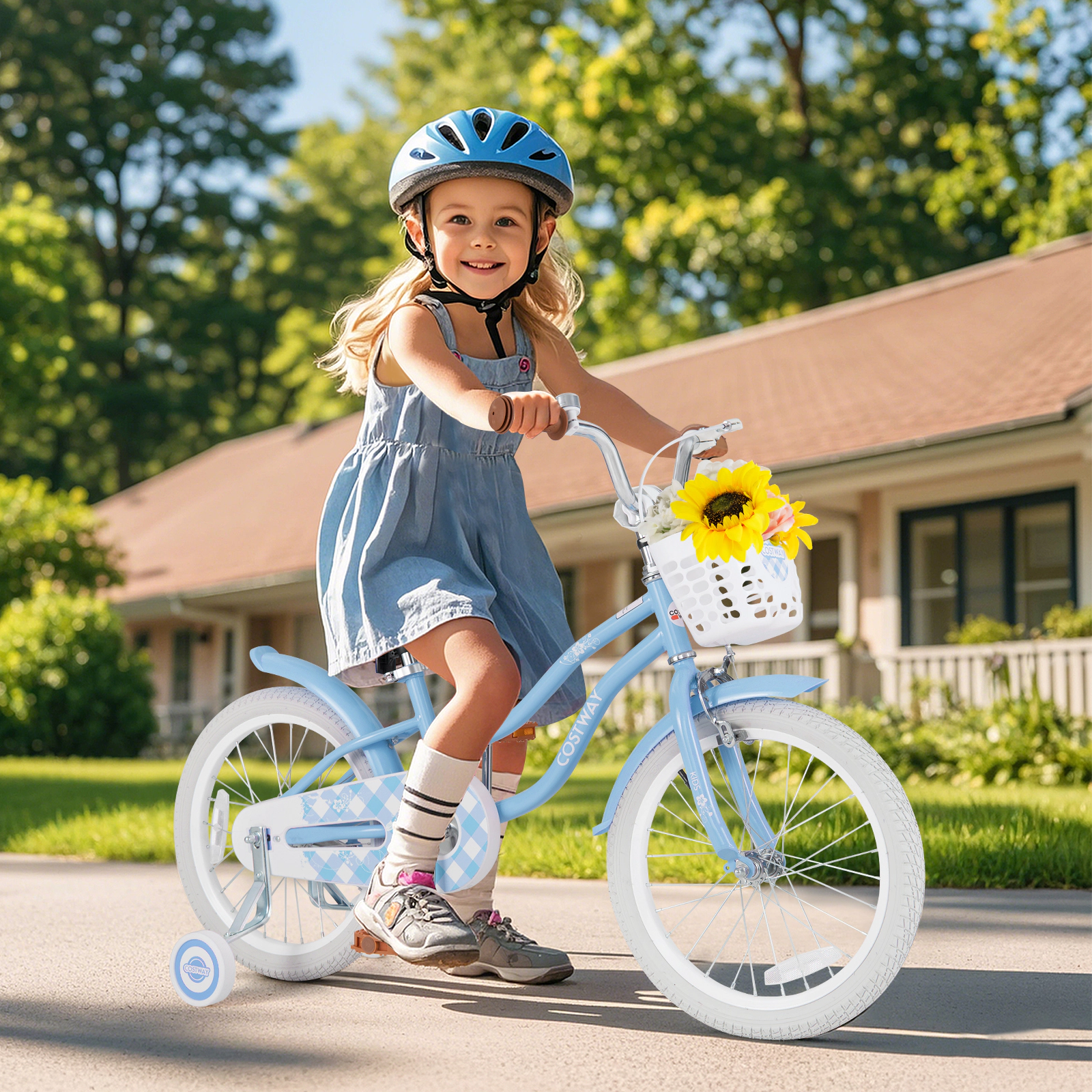 LJG Kids Bike with Adjustable Handlebar and Seat