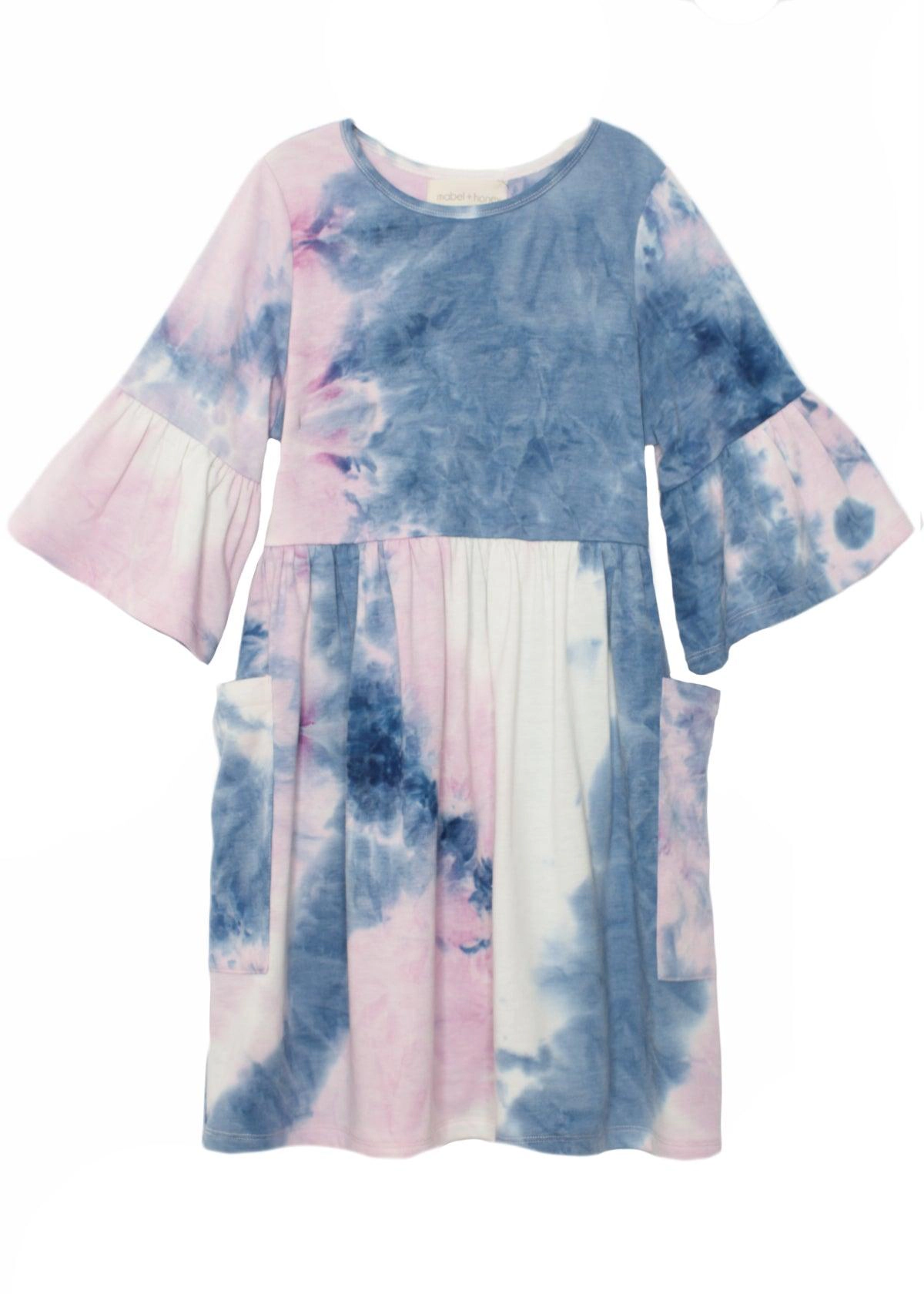 Mabel and Honey Frilly Lady Knit Tie Dye Dress