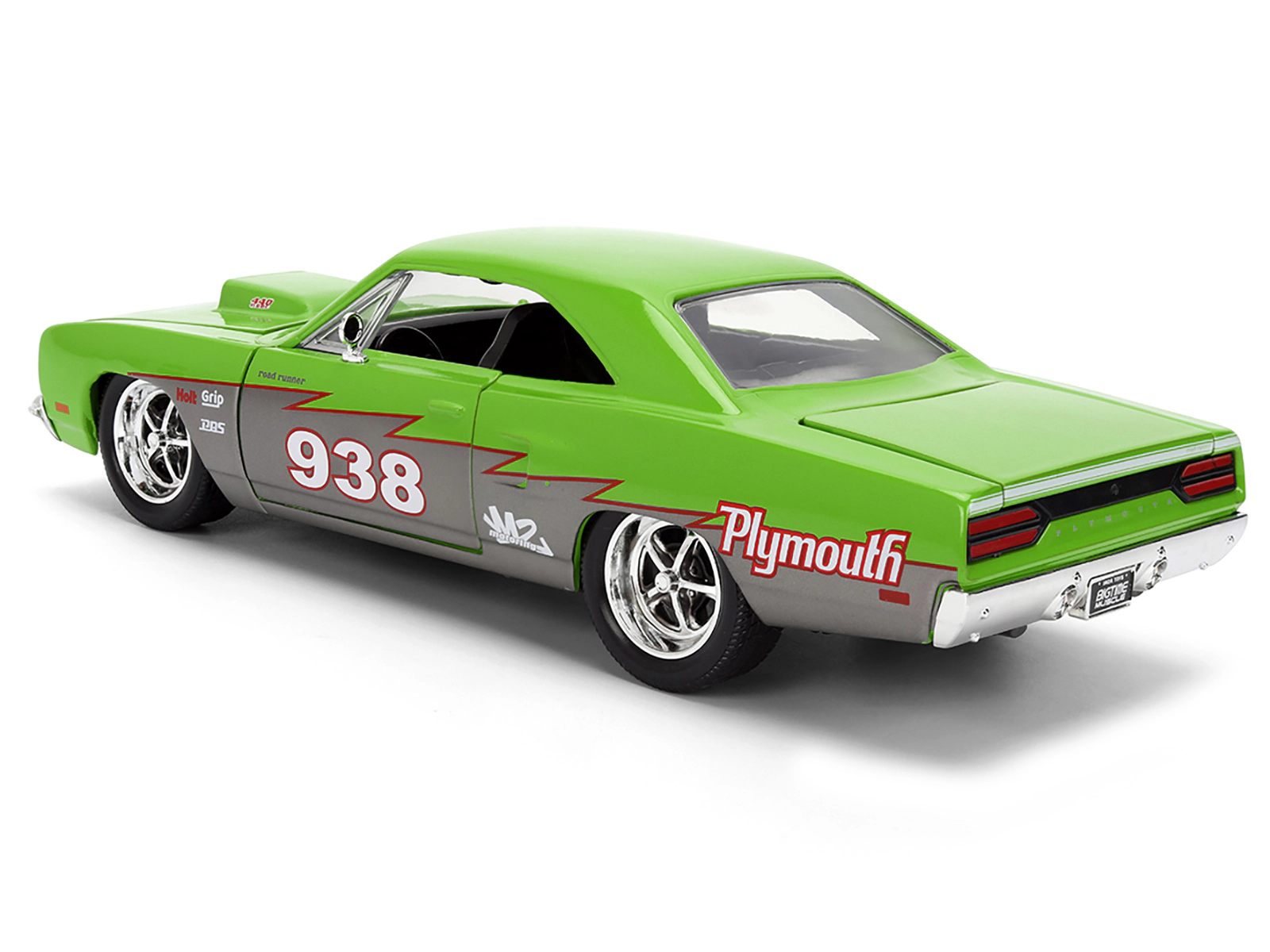Jada 1970 Plymouth Road Runner #938 Green and Gray Metallic "Bigtime Muscle" Series 1/24 Diecast Model Car by Jada