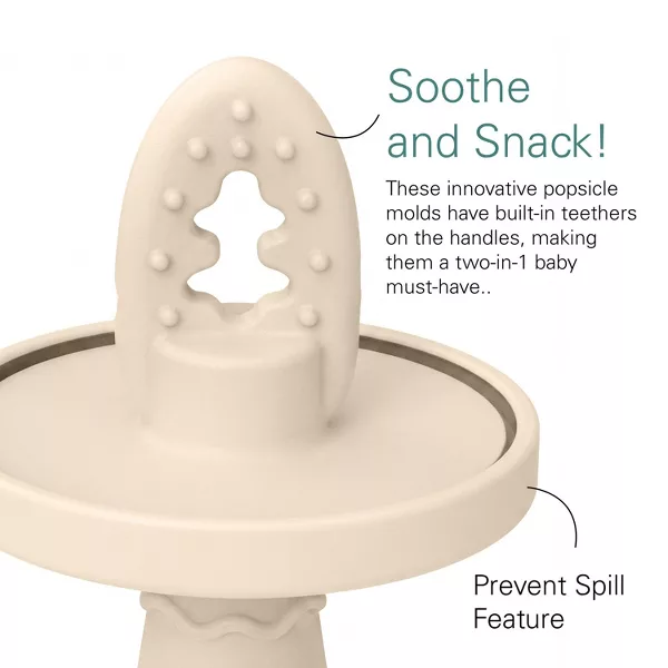 Sperric Baby Popsicle Mold, Baby Teething Popsicle Mold Silicone, 6-Cavity Ice Pop Molds, Baby Popsicle Teether BPA-Free