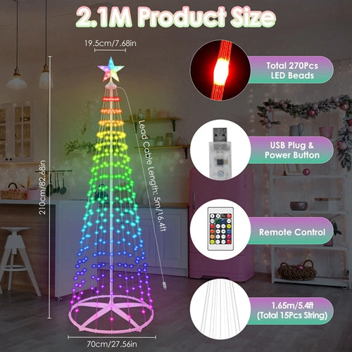 GBruno LED Smart Christmas Cone Tree With App Control